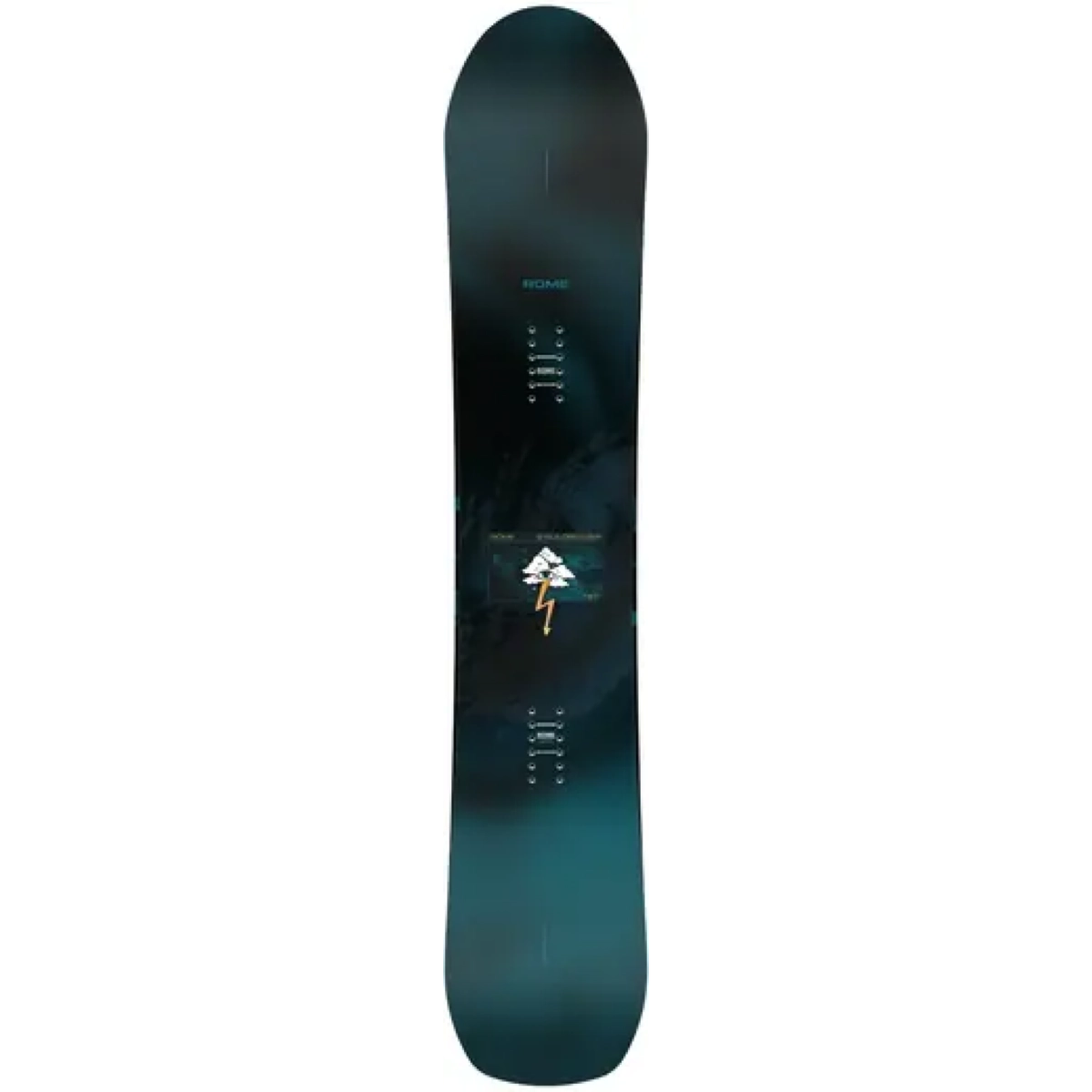 Snowboard, flex 11/0, design graphique, bleu pétrole foncé, symbole de l'éclair