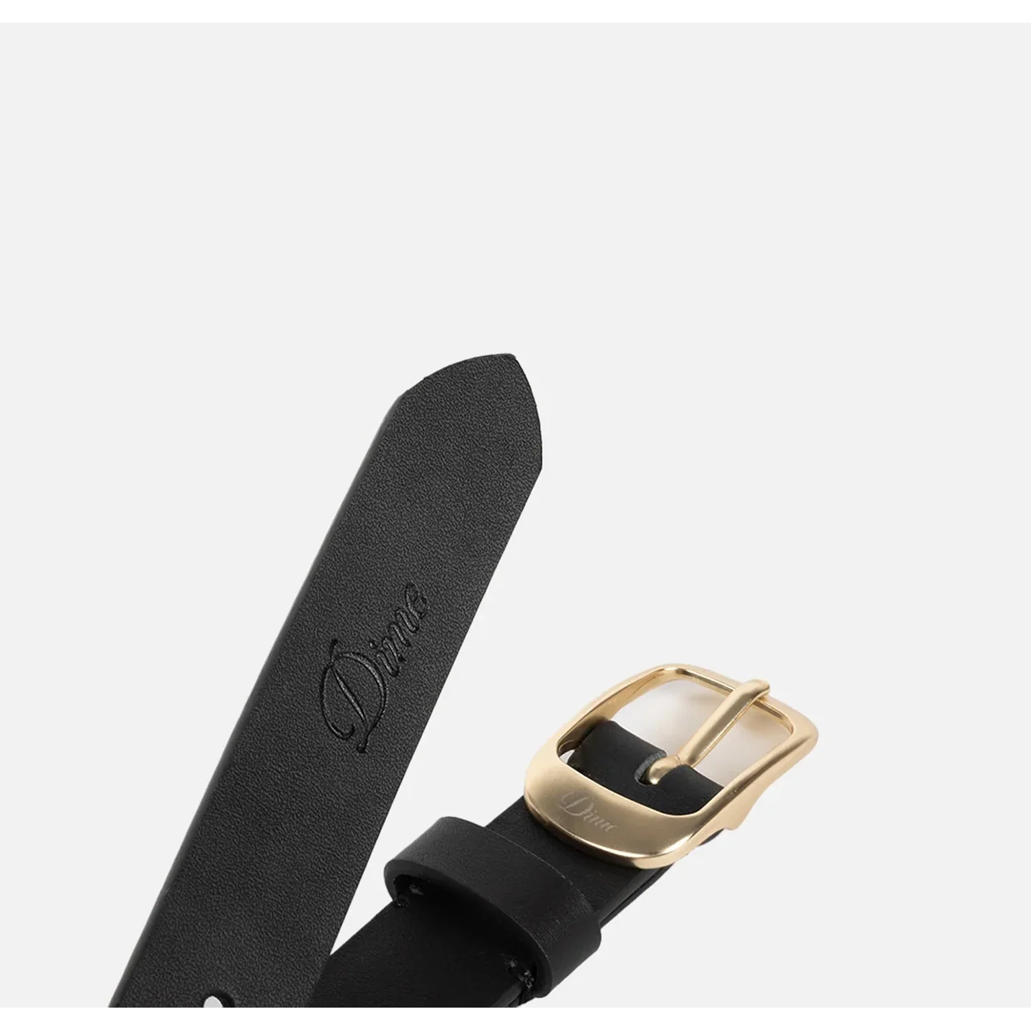 Ceinture en cuir, noire, boucle dorée, boucle métallique