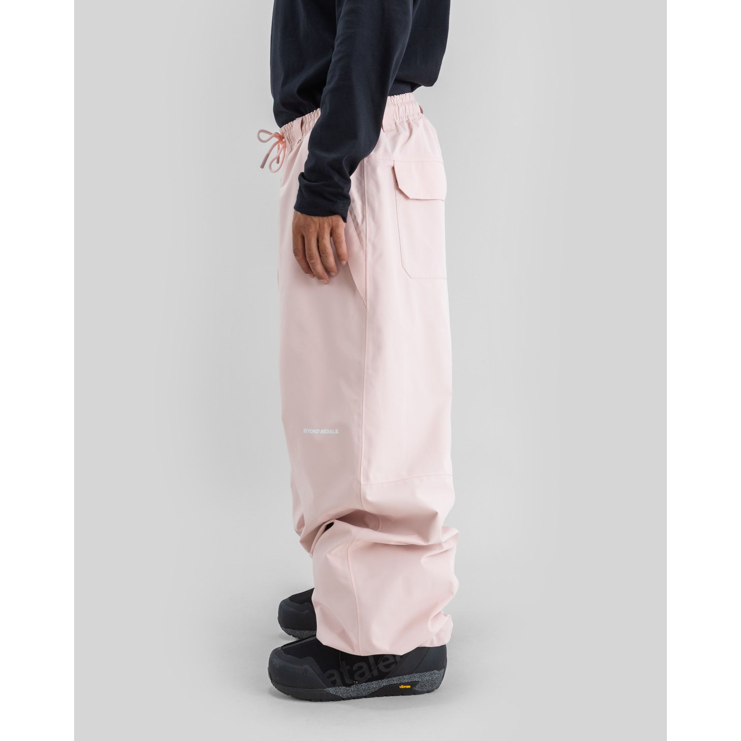 Hose, rosa Hose, Cargo-Tasche, Kordelzug Taille, wasserdichte-like Hose