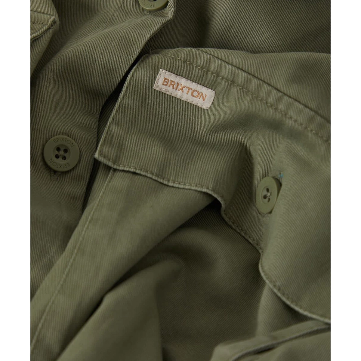 Utopia Overshirt Militärgrün, Cargo-Jacke, Brusttasche, Knopfverschluss, Brixton-Label