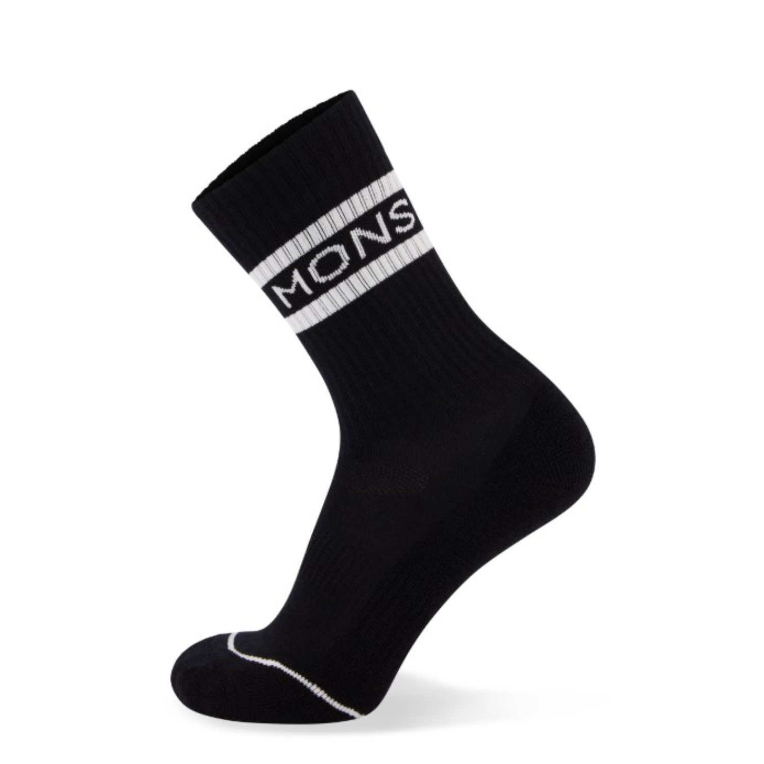 Chaussettes, cheville, noir, tricot côtelé, bande avec logo