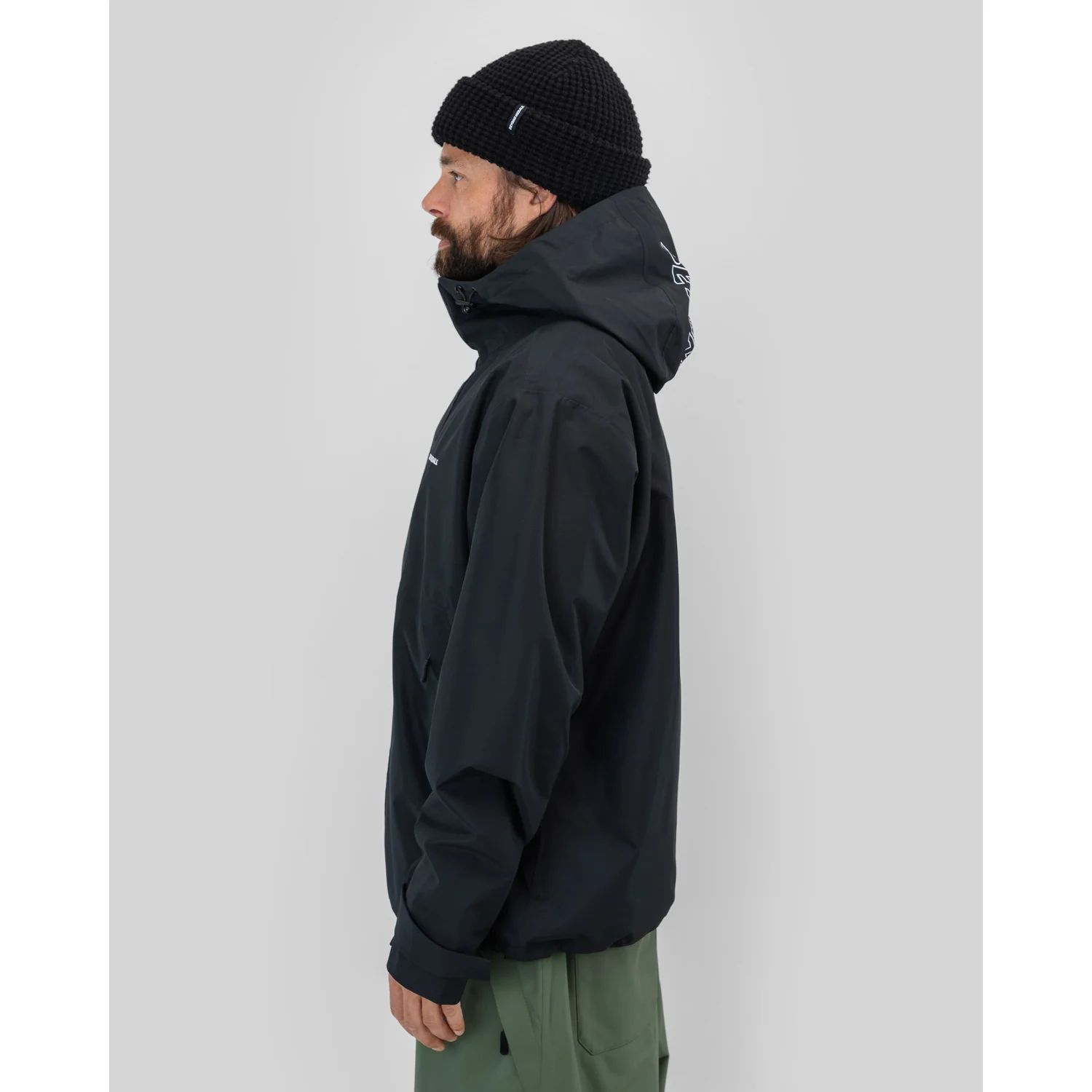 Veste pour homme, à capuche, noire, coupe-vent, déperlante