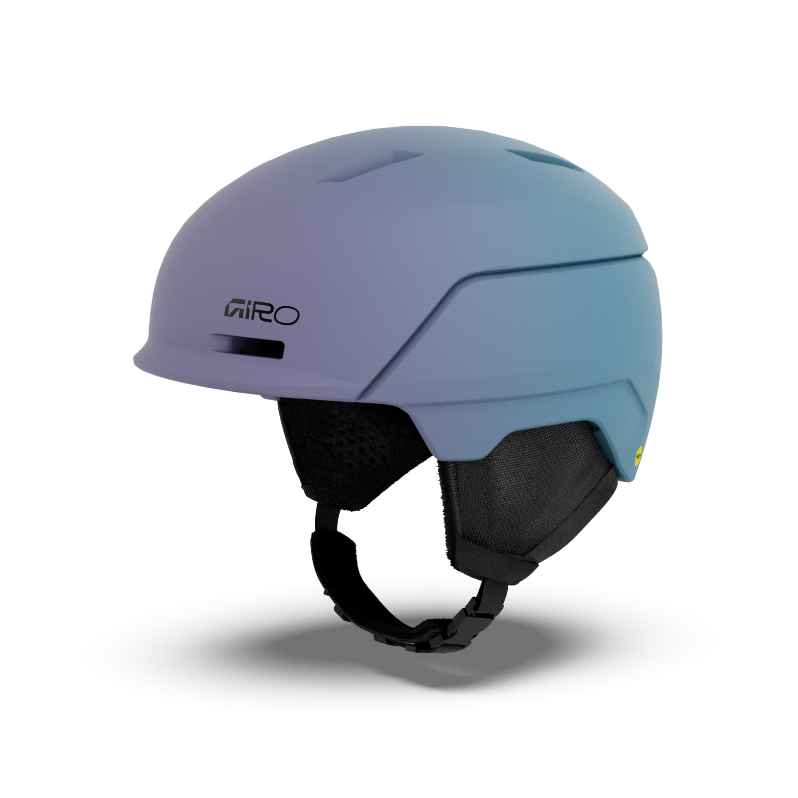 Casque de ski, coque en mousse, fermeture à sangle, coussinets d'oreilles noirs, ouvertures d'aération