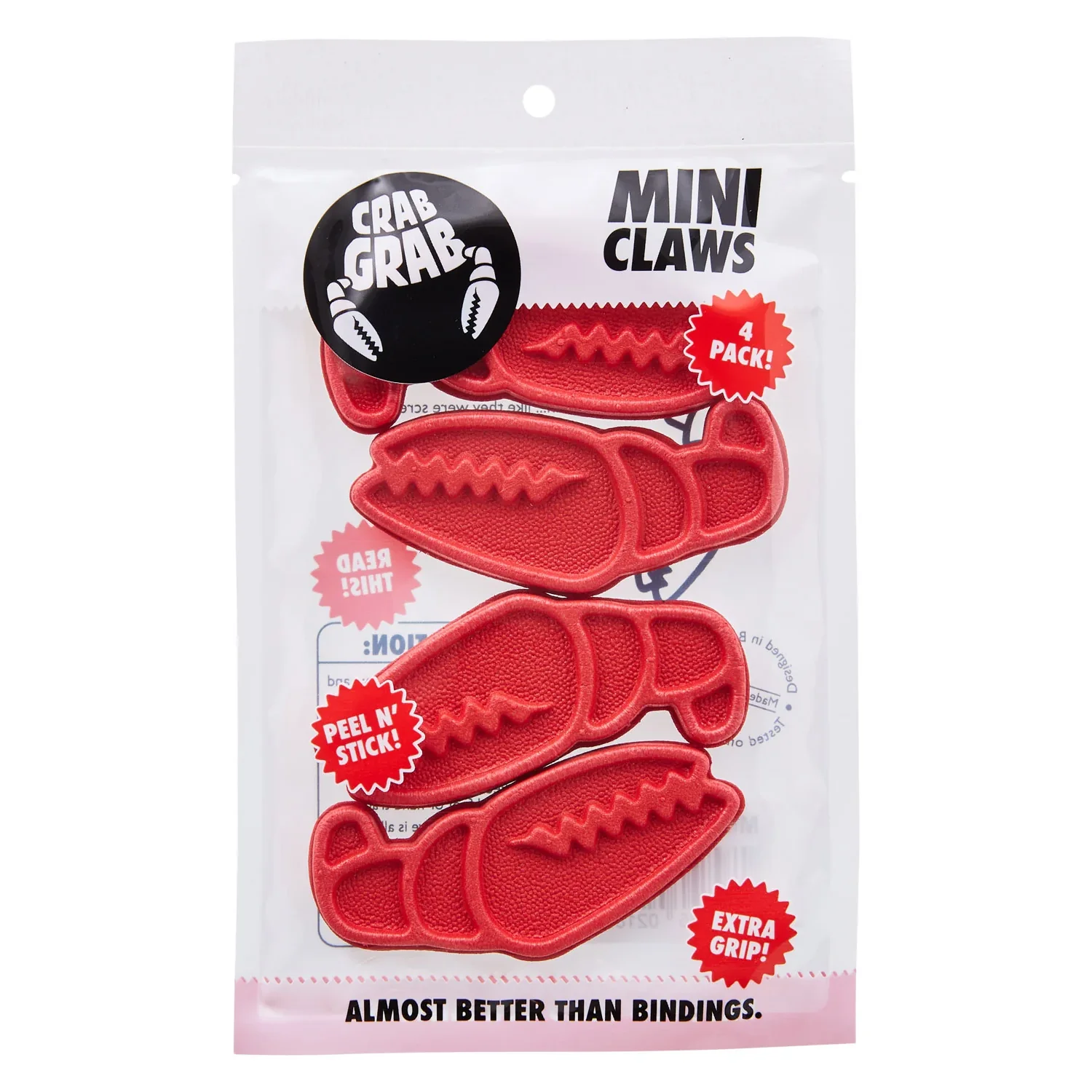 Ski-Grip-Pads, Krallenform, Rot, Selbstklebend, 4er-Set