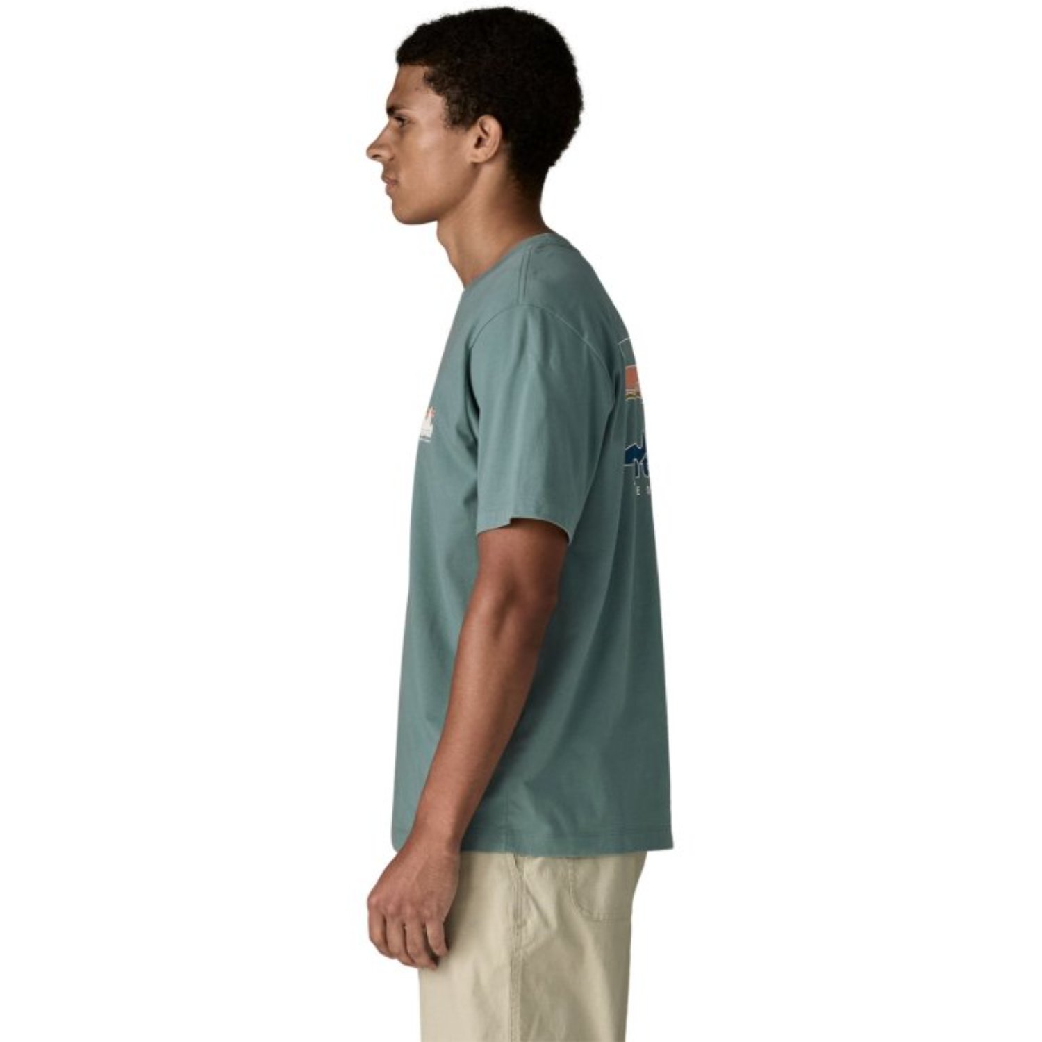 M'S '73 Skyline T-Shirt T-Shirt, Kurzarm, Uni-Farbe, Türkis, Herren?