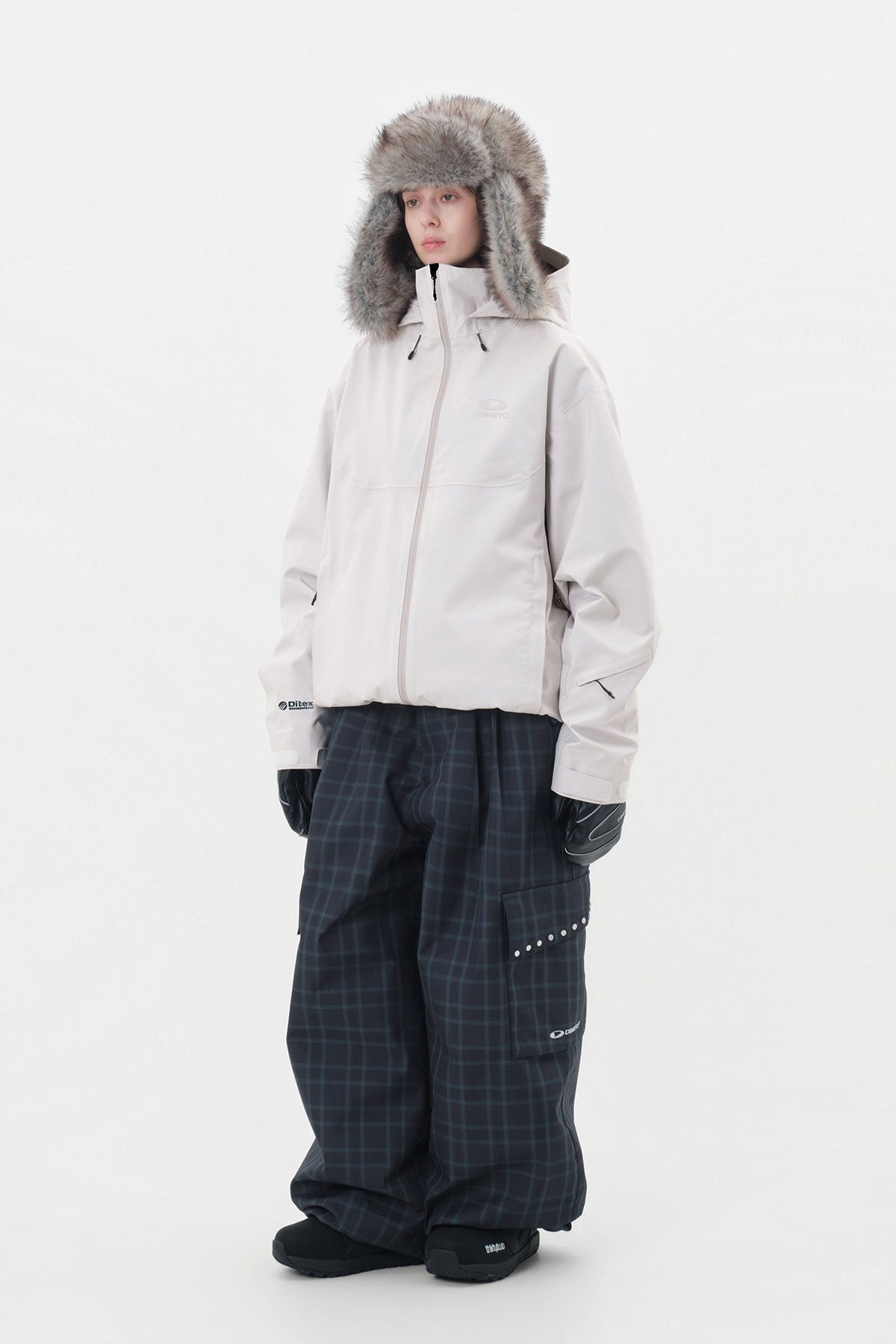 雪地服, 冬季外套, 连帽夹克, 带毛领帽子, 雪地裤