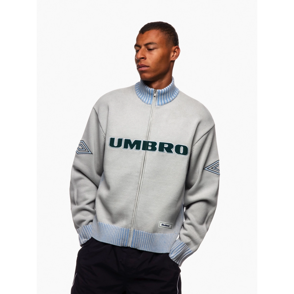 Umbr o, Sweatjacke, Zippverschluss, Rippbündchen, Graue Farbe, Fleece-Jacke, Reißverschlussjacke, Grau, UMBRO, riibbeliger Kragen