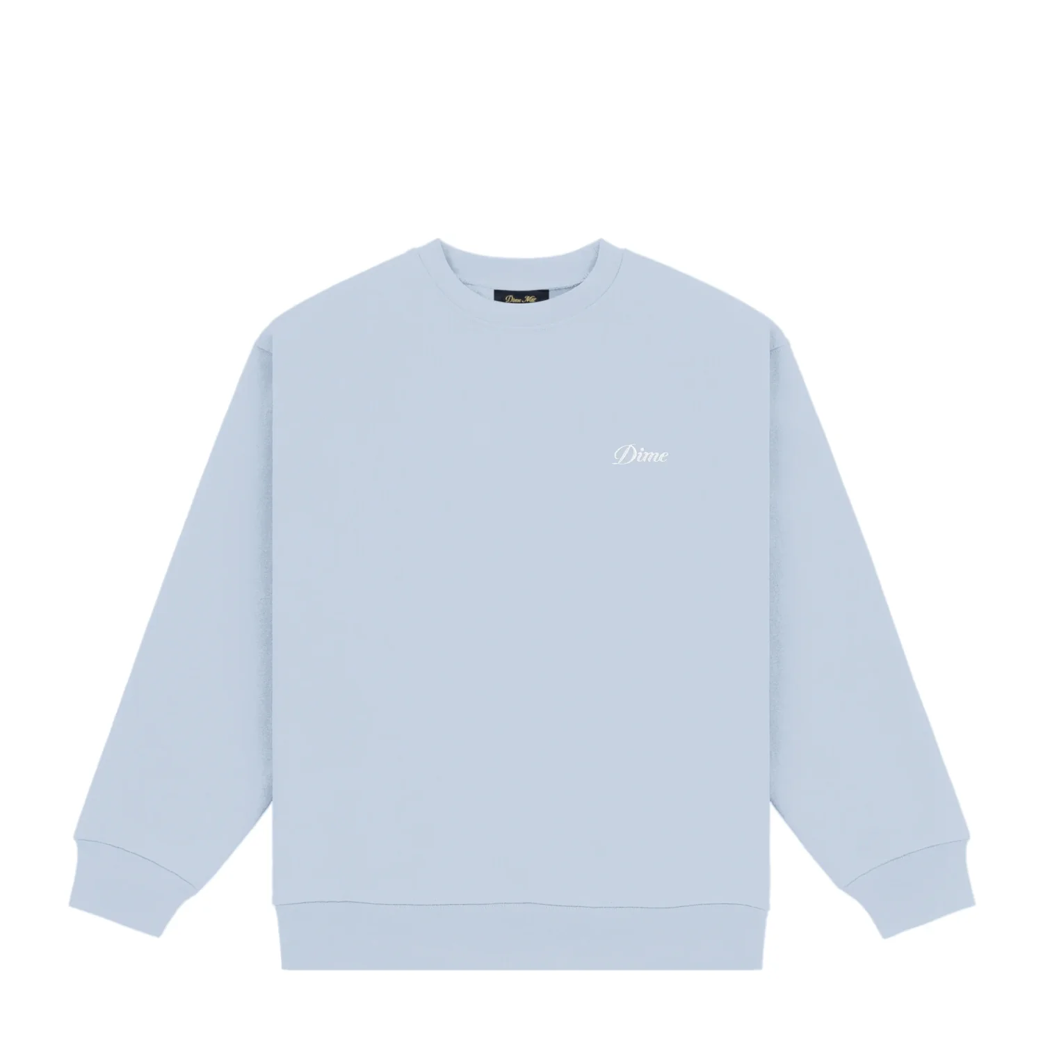 Cursive Small Logo Crewneck Sweatshirt, Hellblau, Rundhalsausschnitt, Langarm, Brustlogo