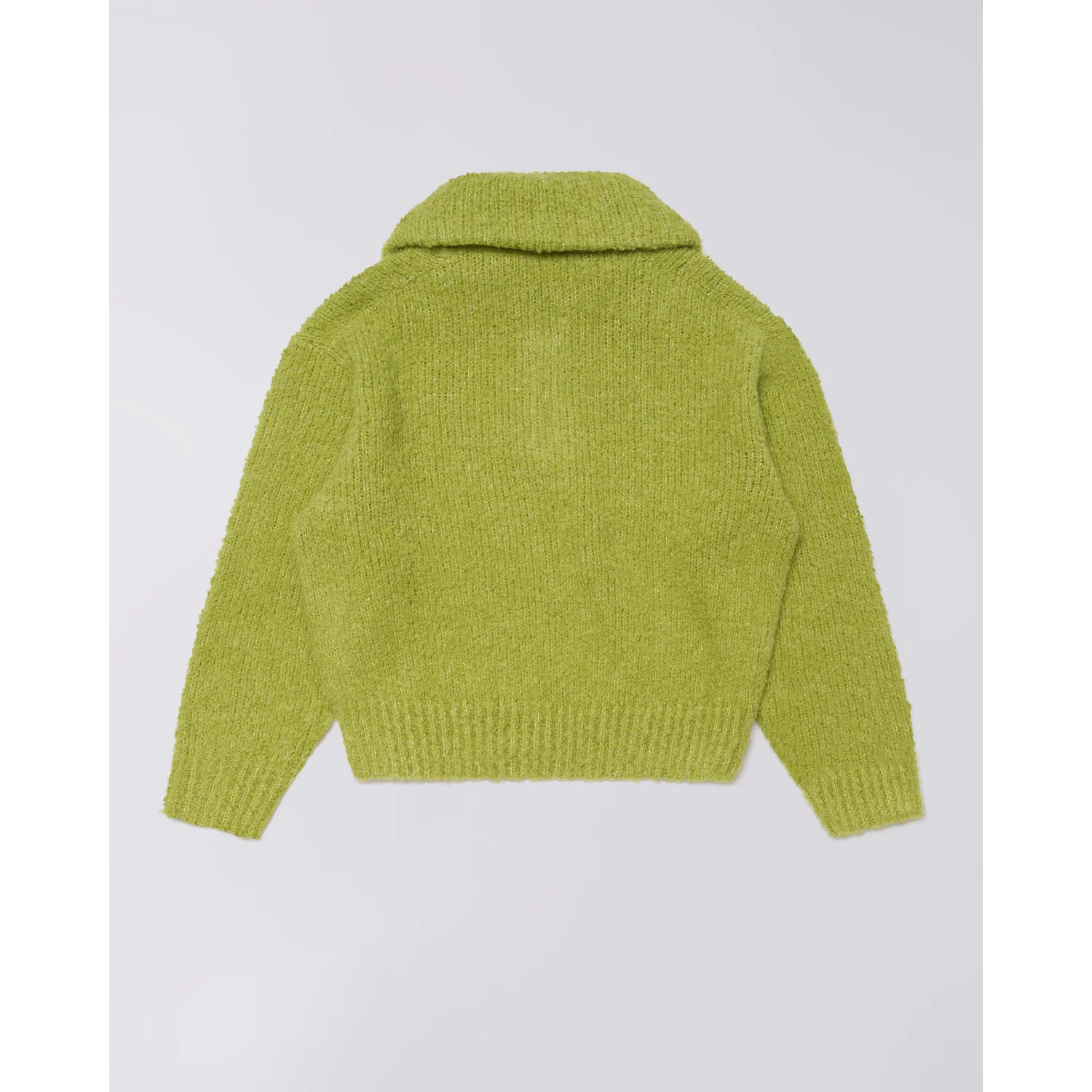 Strickpullover, Rollkragen, Langarm, Rippstrick, Limettengrün