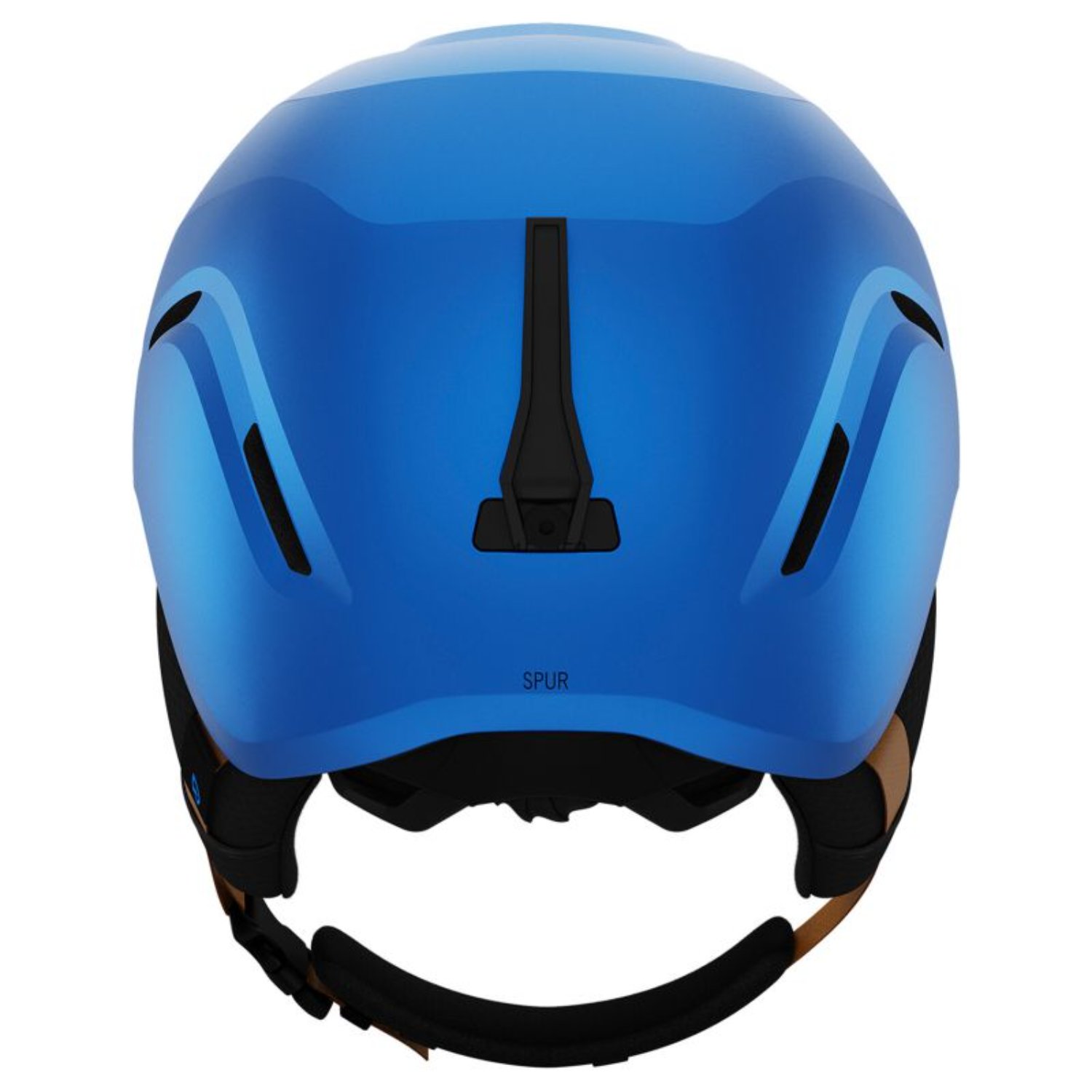 Chalet de ski, casque, casque bleu, vue de face, boucle