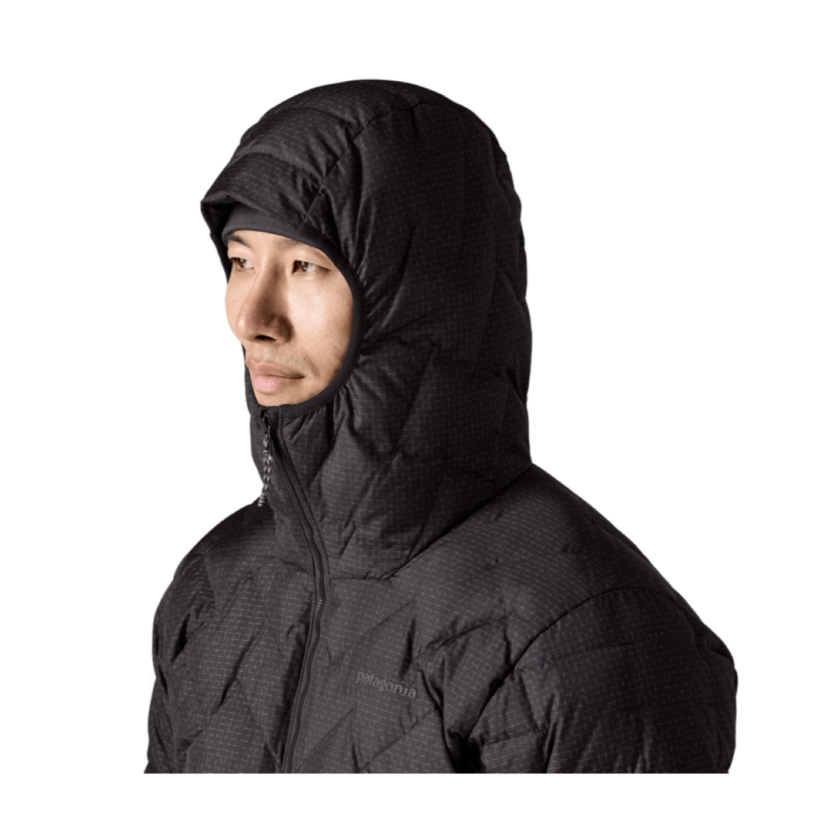 Hooded jacket, Puffer jacket, Schwarz, Gequiltet, Patagonia-Imitat