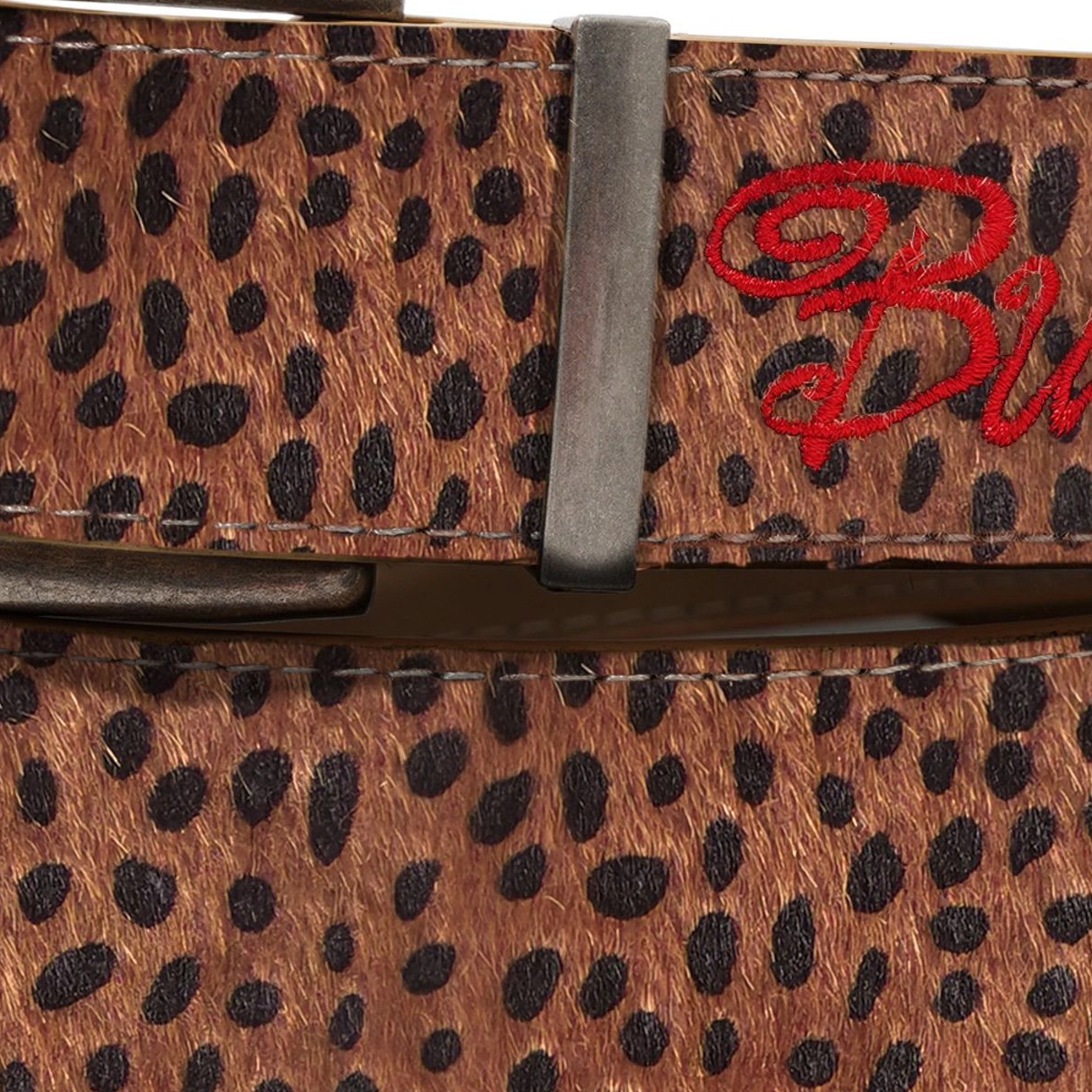 Motif léopard, pantalon en cuir