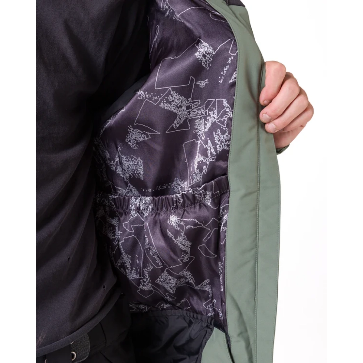 Rankin Jacket Veste, doublure, motif, fermeture éclair, vert, fermeture éclair, simili-cuir, fibre synthétique, motif de la doublure, imprimé à motifs