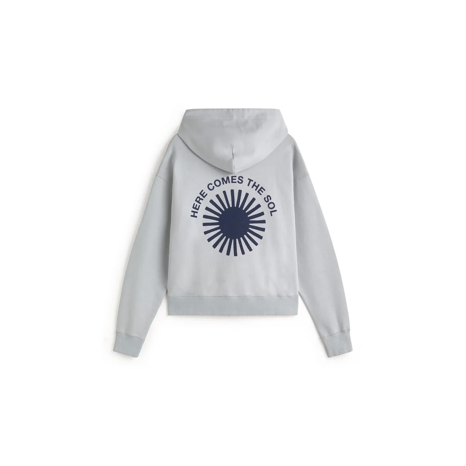 Valeria Sweatshirt Kapuzenpullover, Hellgrau, Lange Ärmel, Sonnenmotiv, Schriftprint