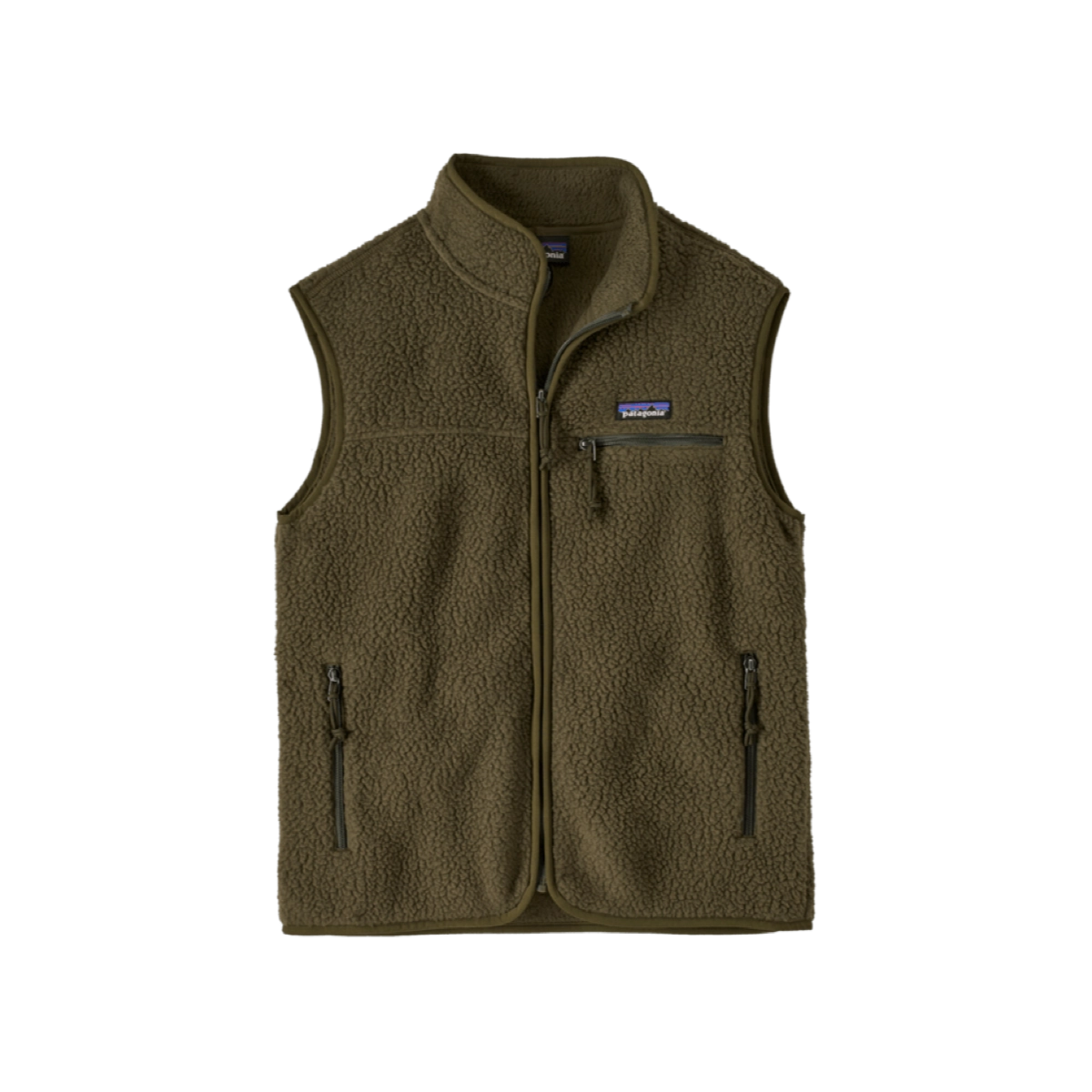 W'S Retro Pile Vest Fleece veste, Reißverschlusstaschen, Olivgrün, Ärmellos, Reißverschluss Brusttasche