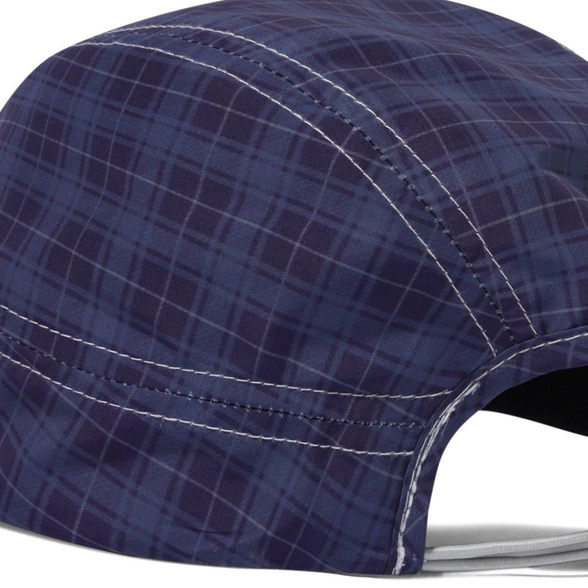 Trace 4 Panel Cap Bonnet, casquette, motif à carreaux, bleu marine, couture