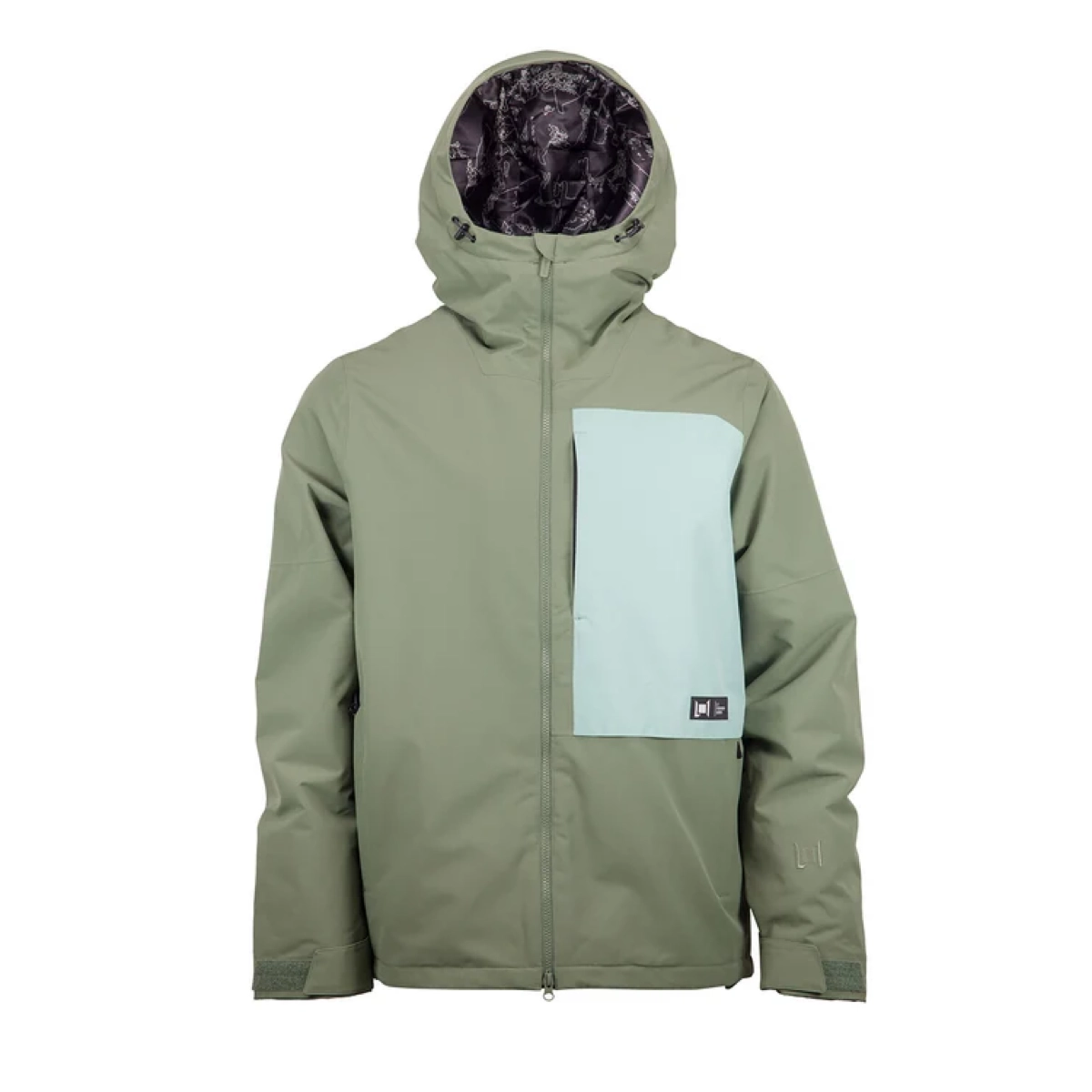 Veste, coupe-vent, fermeture éclair, capuche, vert, veste, anorak, fermeture principale, fermeture éclair, poche latérale