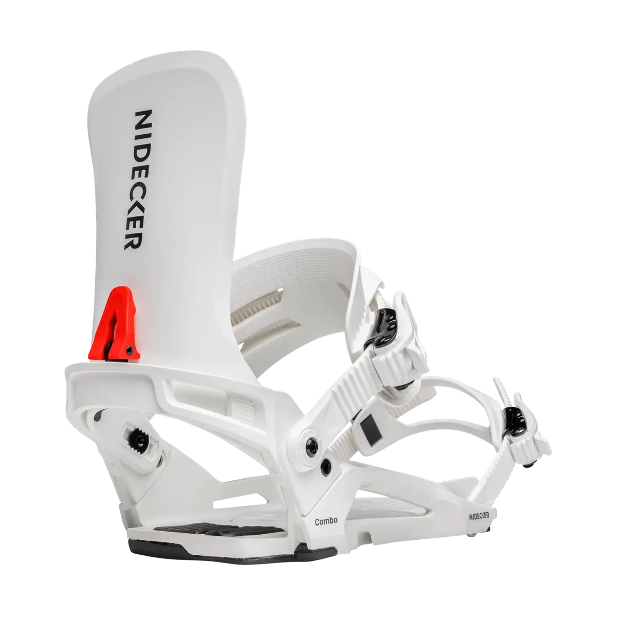 Combo Fixation, fixation de snowboard, blanche, sangle, fermeture à clip, fixations de snowboard pour la neige, fixation blanche, réglable, fixations à sangles, Nidecker