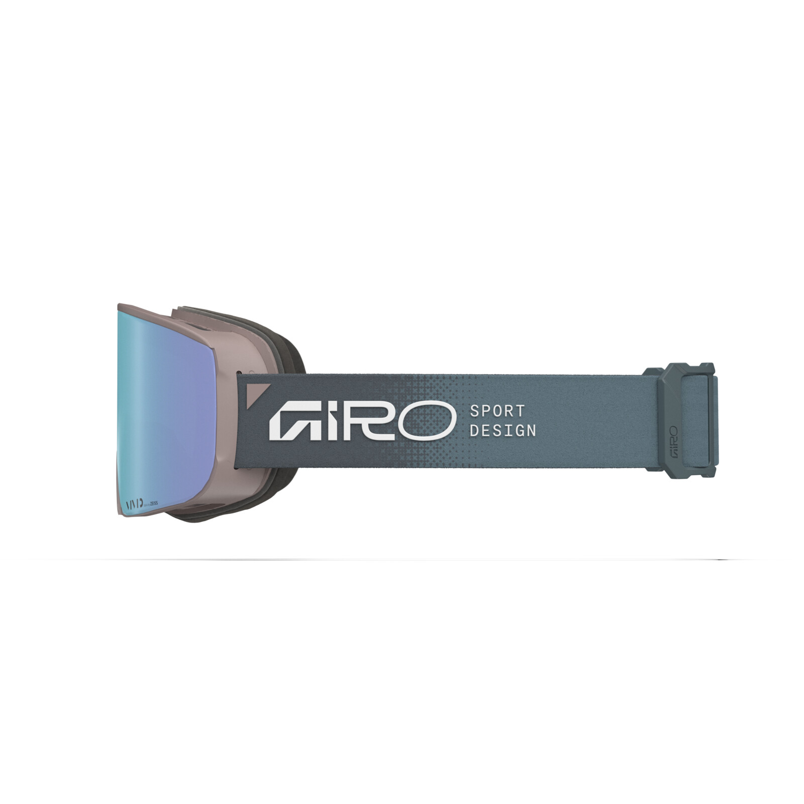 goggle, Skibrille, Spiegelglas, Band, blau-grau