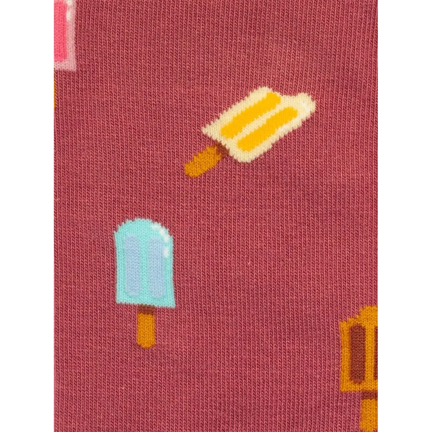 We All Scream For Ice Cream Strickstoff, Rosafarben, Eiscreme-Muster, Jerseystruktur