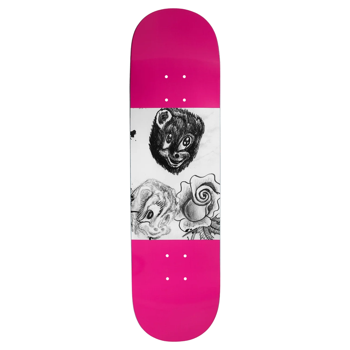  skateboard, rose, planche, graphisme, dessin d'ours/d'animal, skateboard, rose, graphisme, ours, fleur