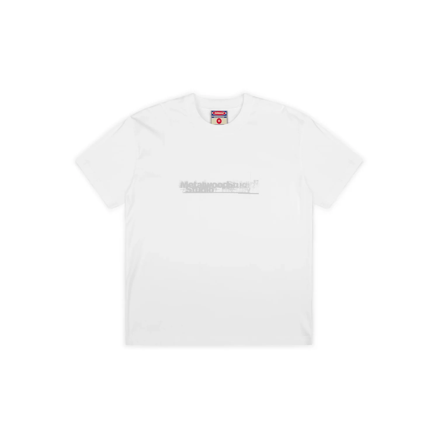 T-shirt, blanc, col rond, manches courtes, imprimé sur le devant