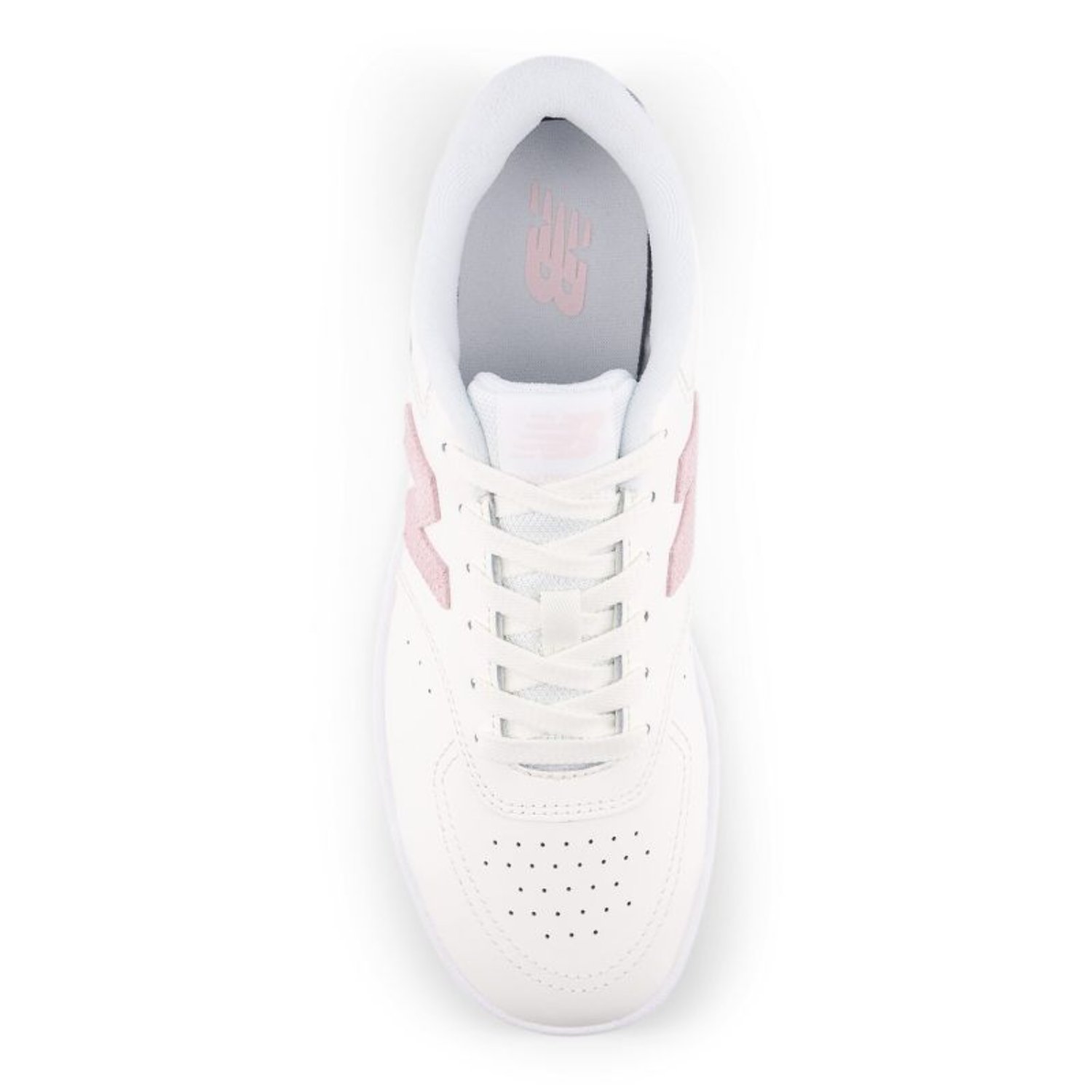 Schuh, Sneaker, Weiße Sneaker, Luftige Perforationen, Rosa Akzente
