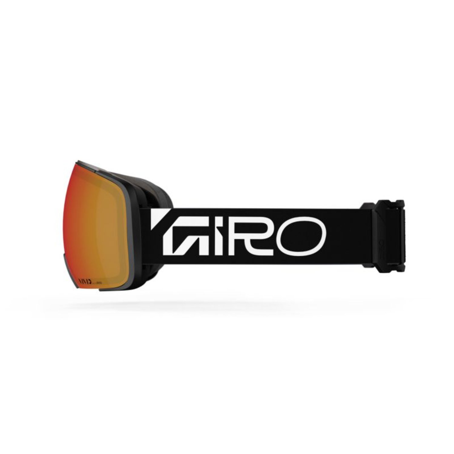 Lunettes de ski, verres orange, bandeau noir, verres miroités