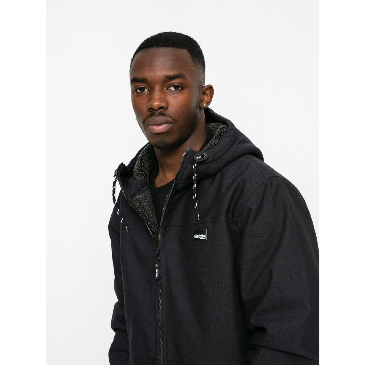 veste, sweat à capuche, manteau, couleur sombre, fermeture éclair