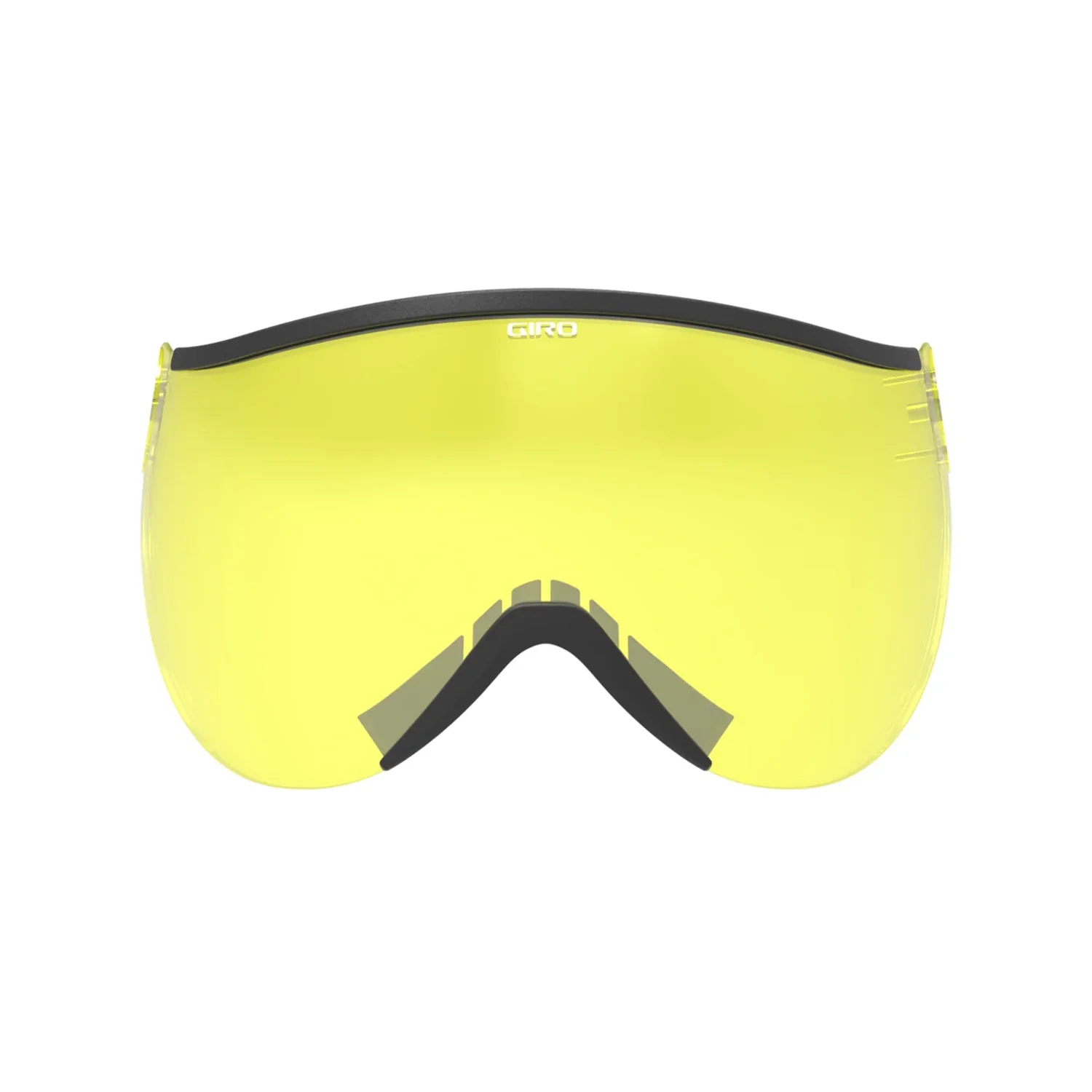Lunettes de vélo, visière jaune, verres transparents, monture noire
