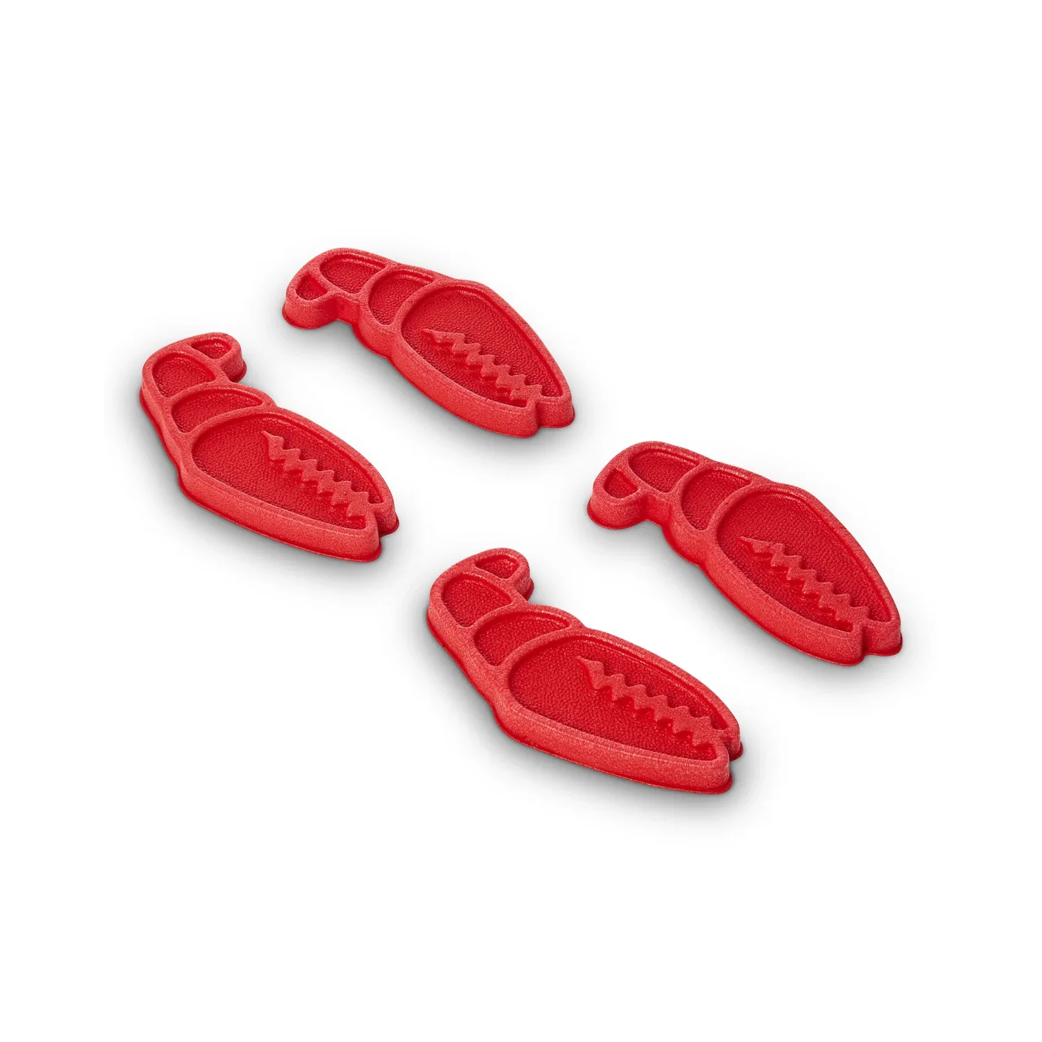Fischform, Kunststoff, Rot, Gezackte Kante