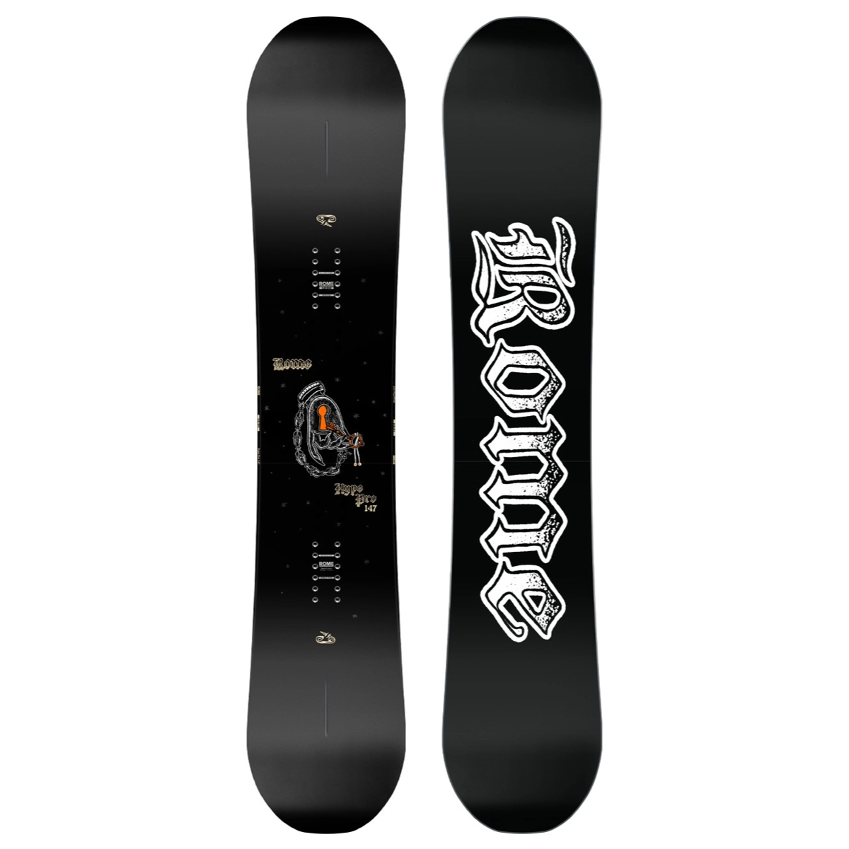 Hype Pro Snowboard, noir, imprimé, twin tip, cambre