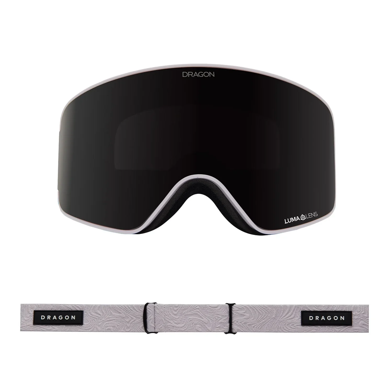 Skibrille, schwarzes Visier, verspiegelte Scheibe, graues Band, verstellbares Band
