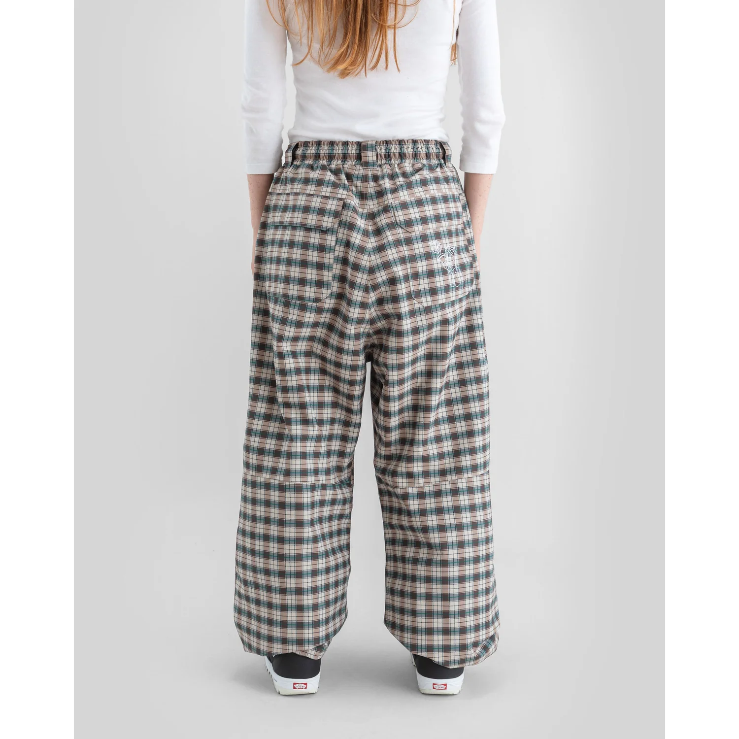 Park Pants Print 2L Pantalon à carreaux, coupe ample, taille élastiquée, motif à carreaux, marron-beige