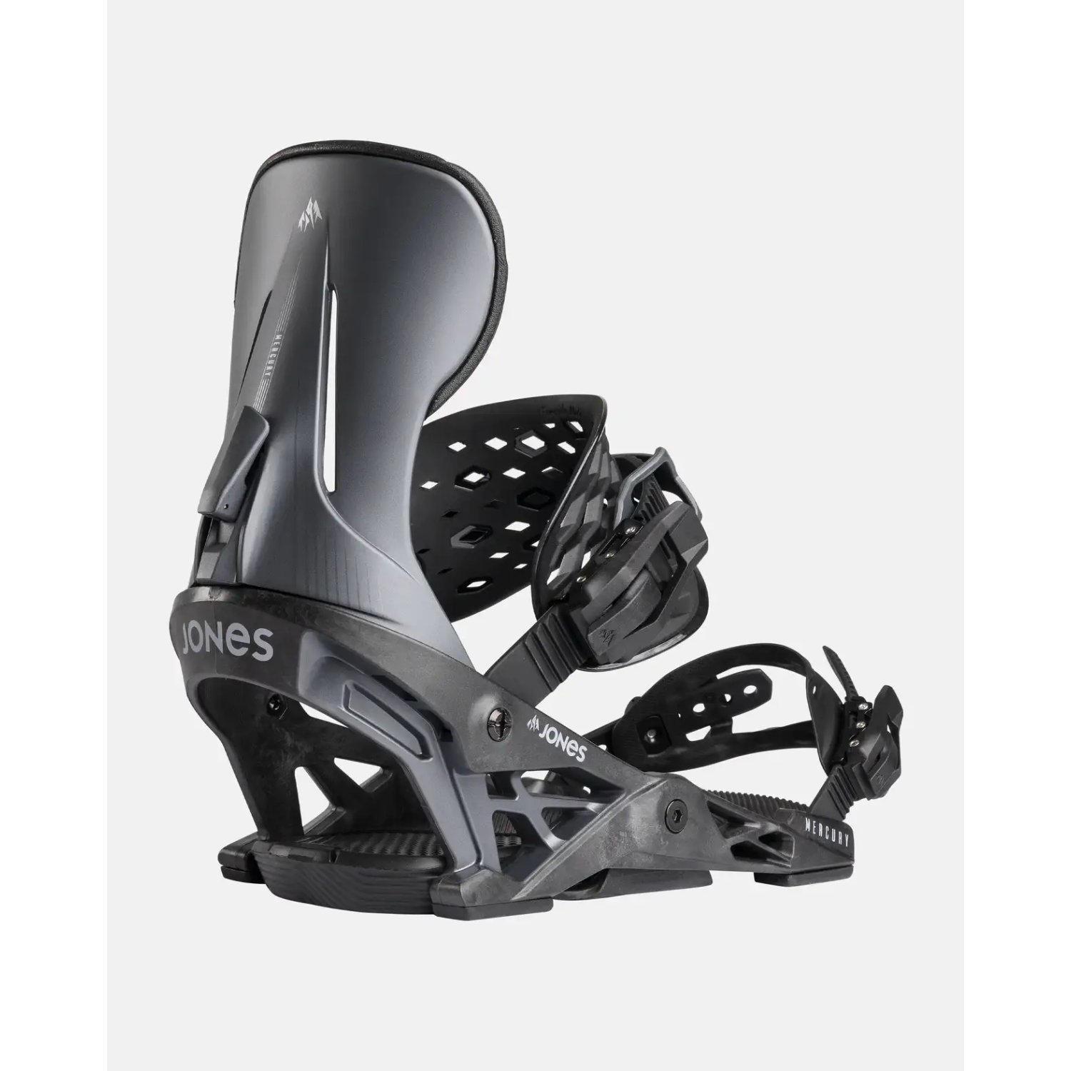 M'S Mercury Fixations de snowboard, sangle de cheville, boucles à cliquet, dossier haut, gris/noir