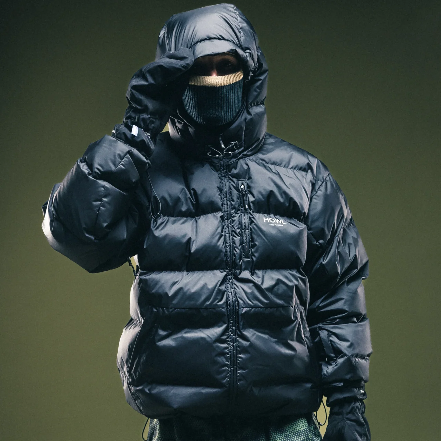 Puffy Jacket Daunenjacke, Kapuze, Schwarz, Steppjacke, Reißverschluss