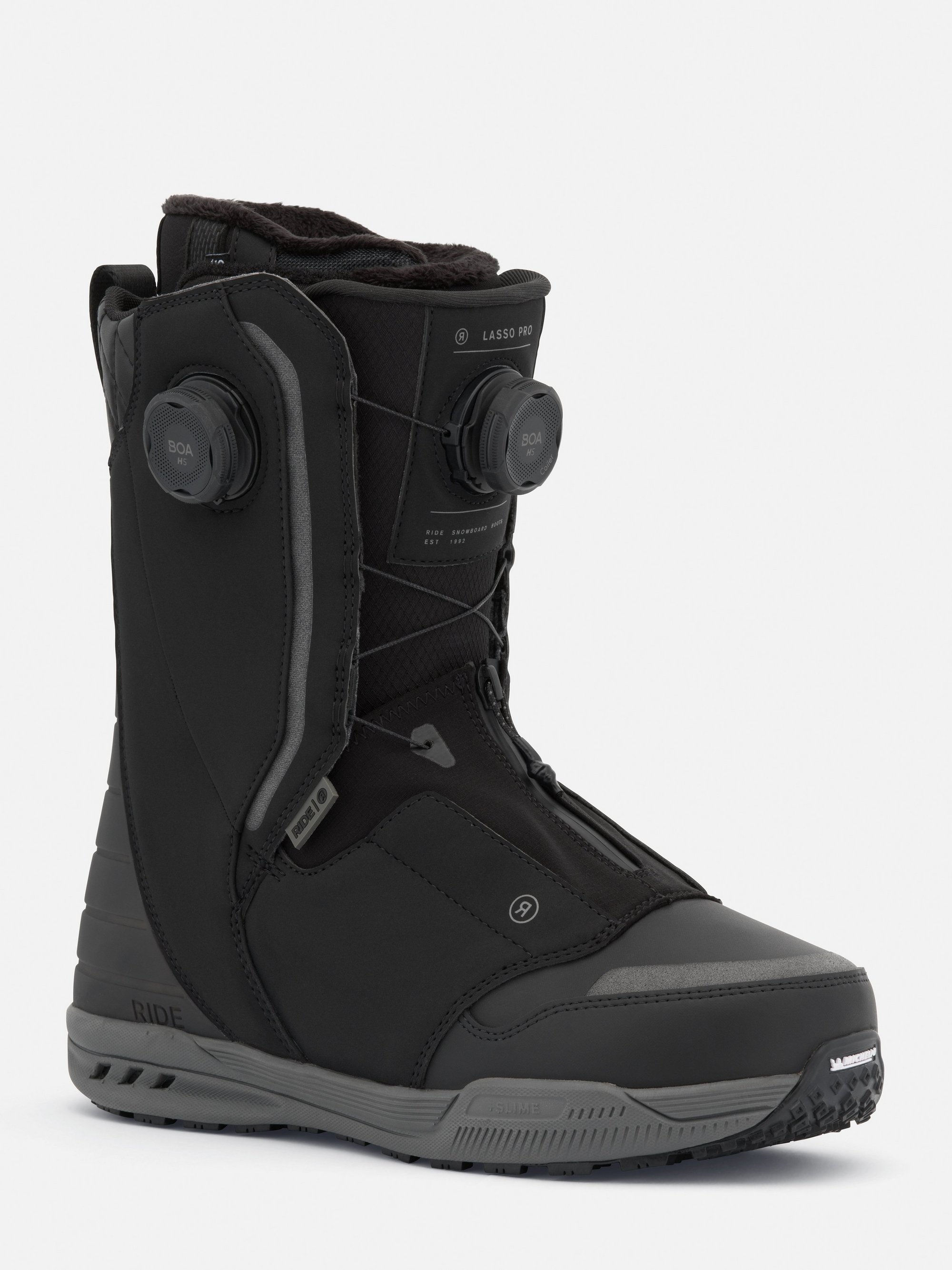 Chaussures de snowboard, noires, fermeture à boucles, similicuir, logo « Ride »