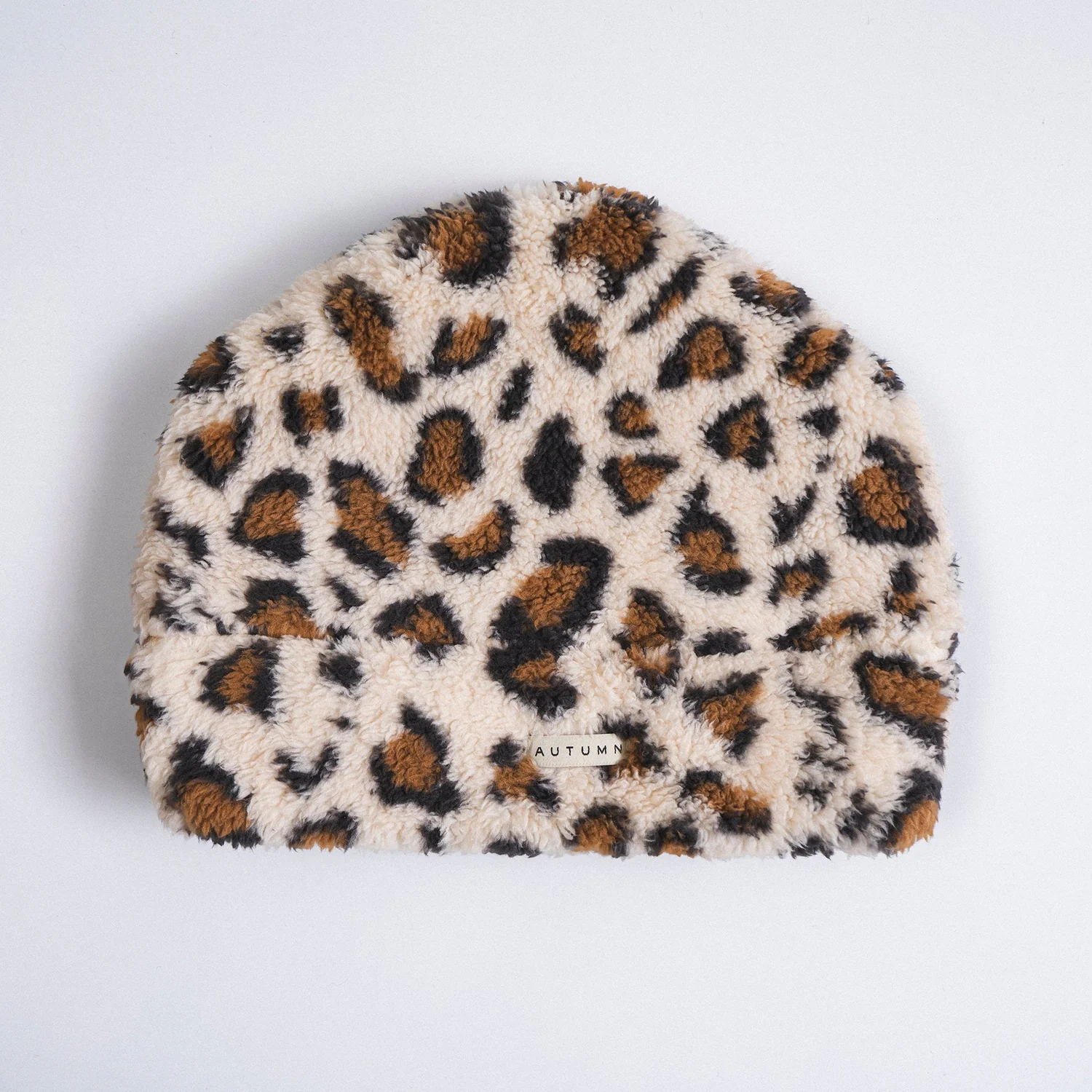 MTN Goat Bonnet, imprimé léopard, fausse fourrure, couleur crème, douillet