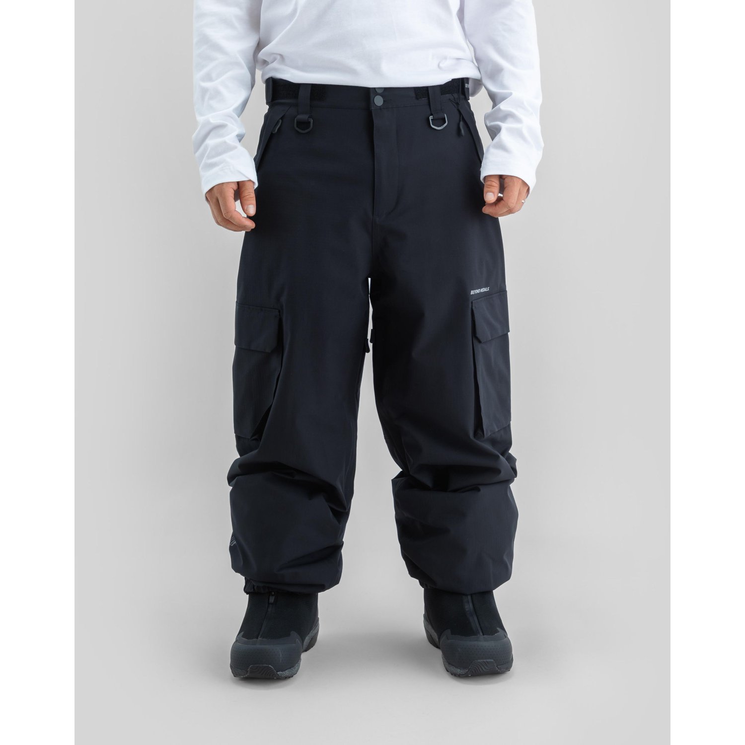 Hose, Cargohose, Winterhose, Schwarz, Kniebedeckung
