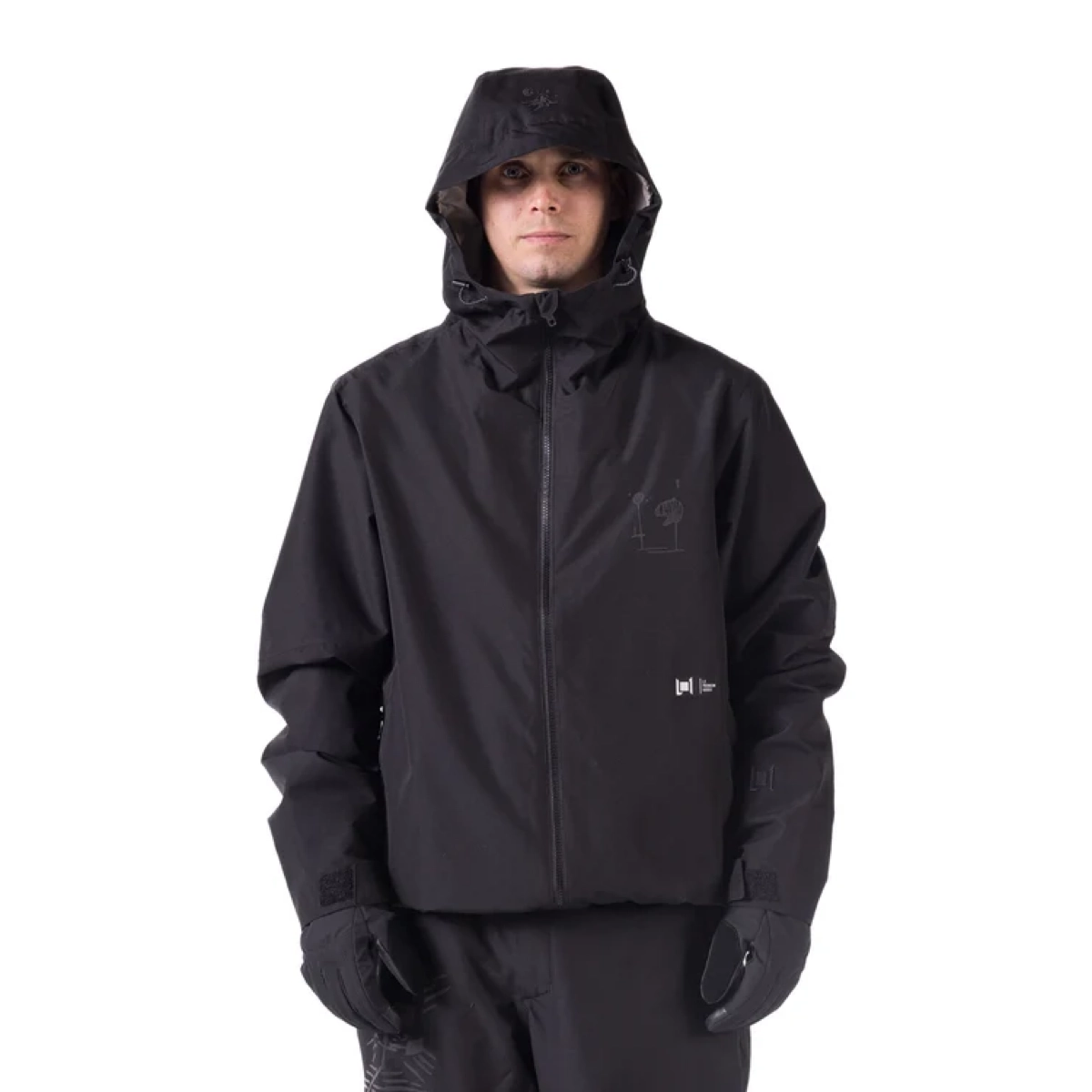 jacke, hardshell, hoodie, schwarz, windbreaker, Hooded jacket, Schwarz, Regenjacke, Winddicht, Vordere Reißverschluss