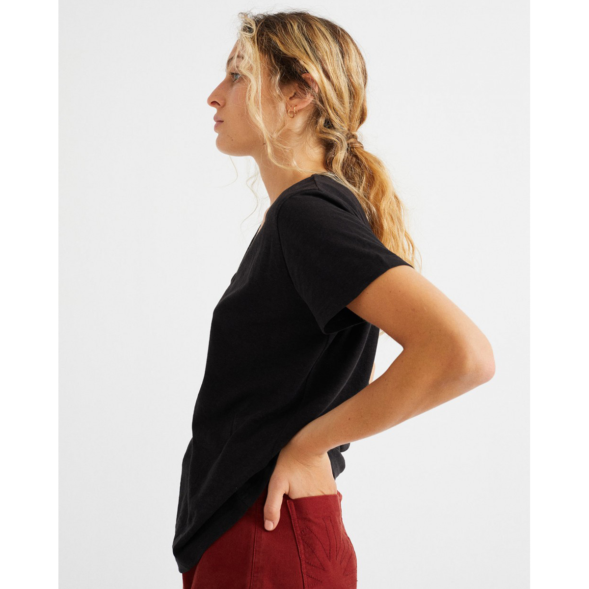 Hemp Clavel T-shirt ThinkingMu Hemp Clavel T-shirt Black, vue 3