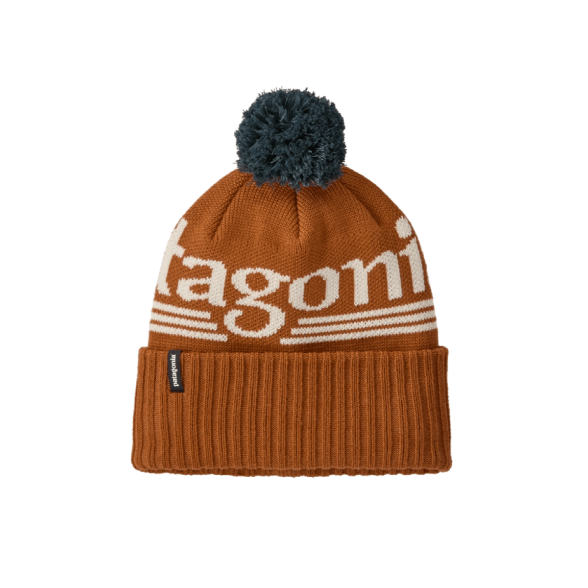  knittmütze, pompon, orange, gestreift, mütze