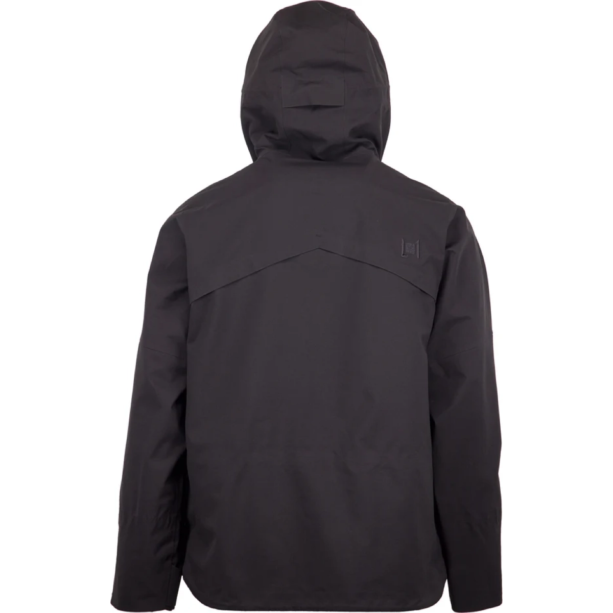 Manteau, sweat à capuche, noir, veste, veste de pluie, veste à capuche, manteau foncé, vue de dos, déperlant, design minimaliste