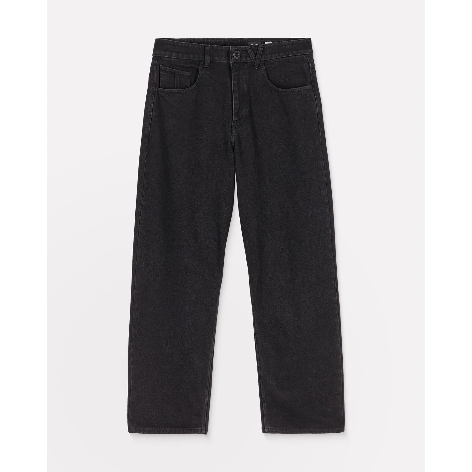 Jeans, Schwarzer Denim, Weites Bein, Five-Pocket, Gerades Bein