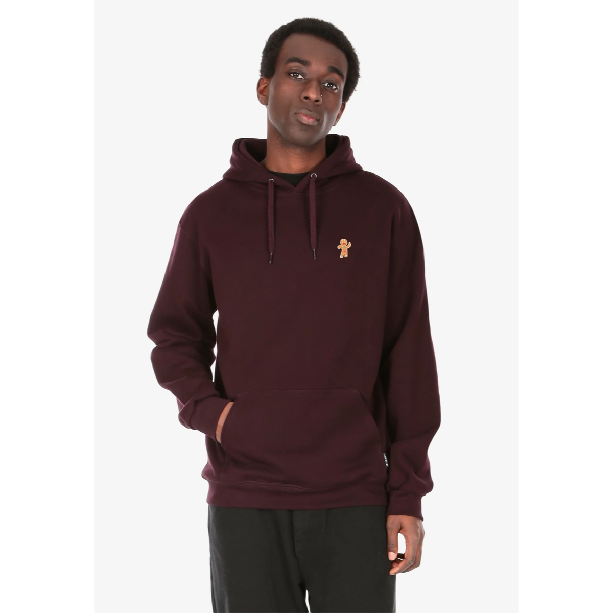 Sweat à capuche, bordeaux, poche kangourou, petit logo brodé