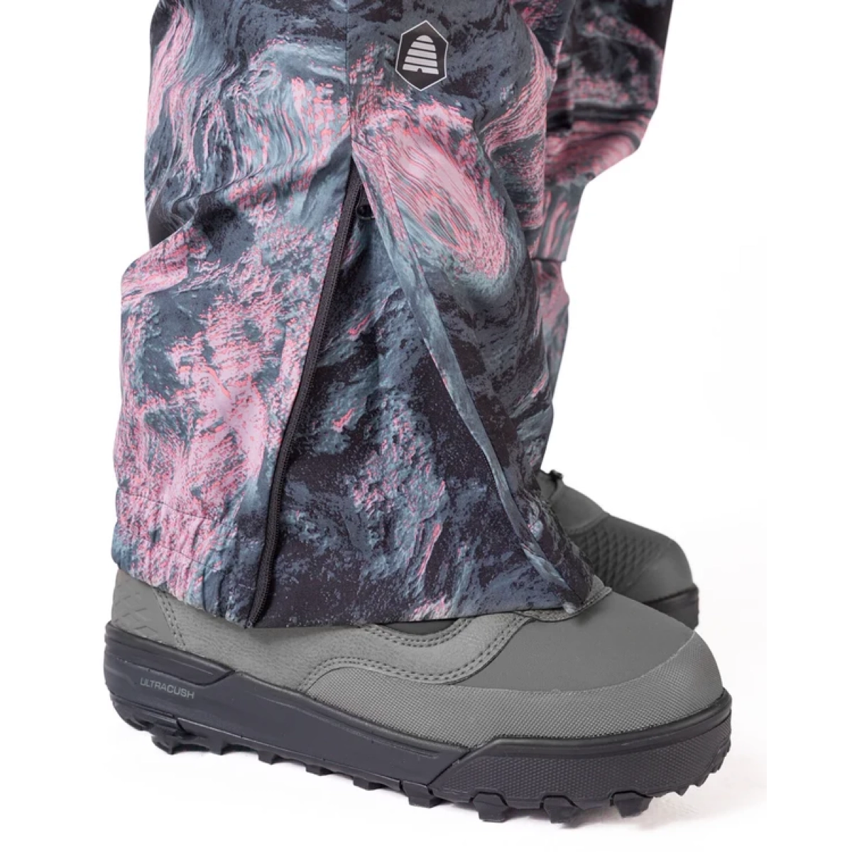 - Bottes de neige, imperméables, tissu texturé, mi-mollet, semelle en caoutchouc, chaussures d'hiver, bottes, imperméables, grises, à motifs