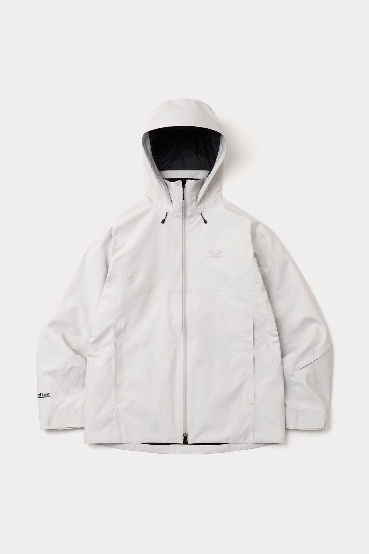 Veste à capuche, veste blanche, veste coupe-vent, fermeture éclair, poches