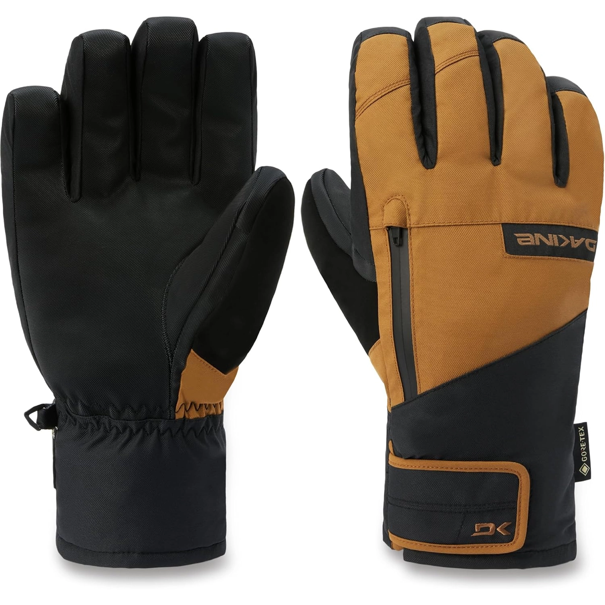 reversible gloves, winter gloves, brown black, GORE-TEX, zip pocket