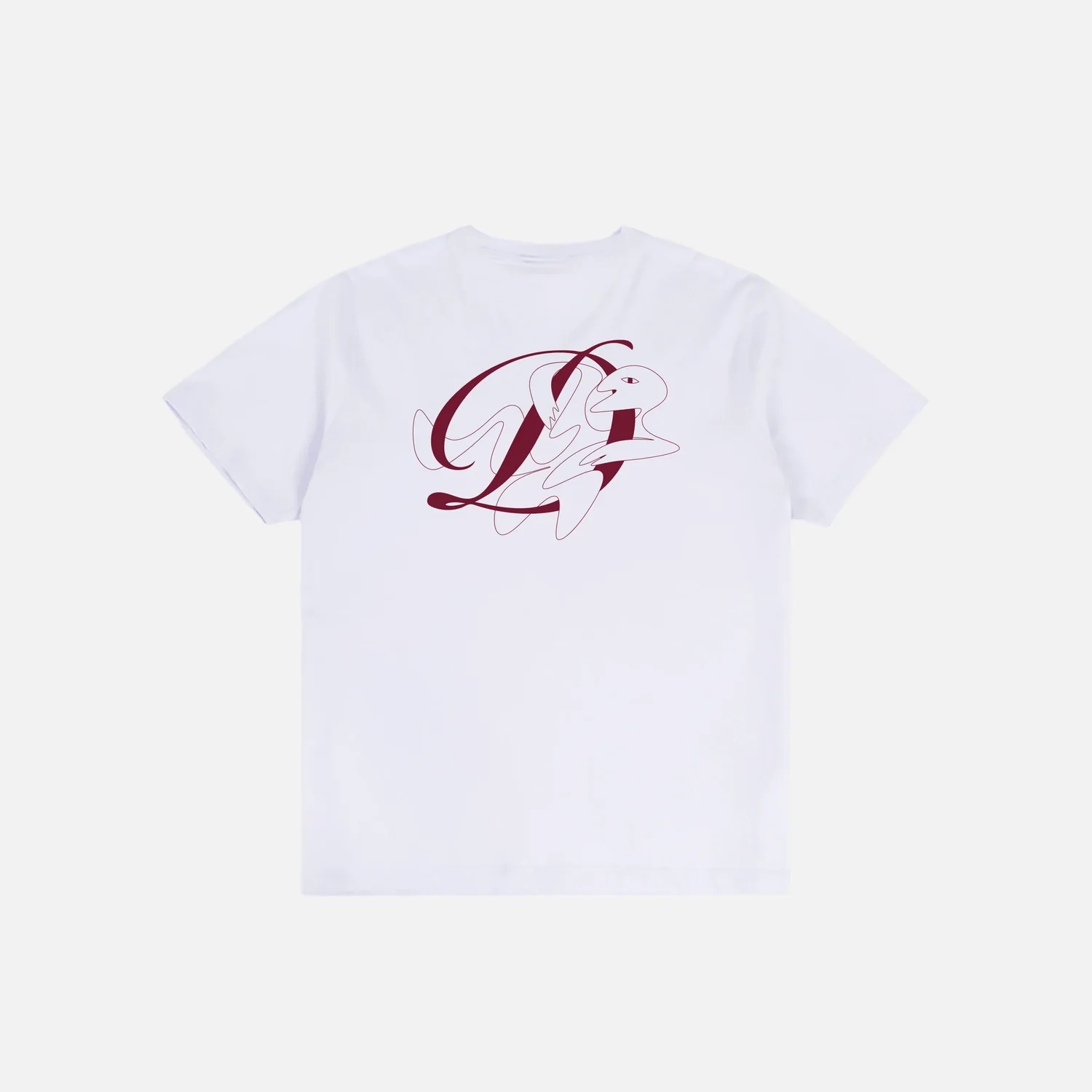 T-shirt blanc, col rond, manches courtes, imprimé graphique