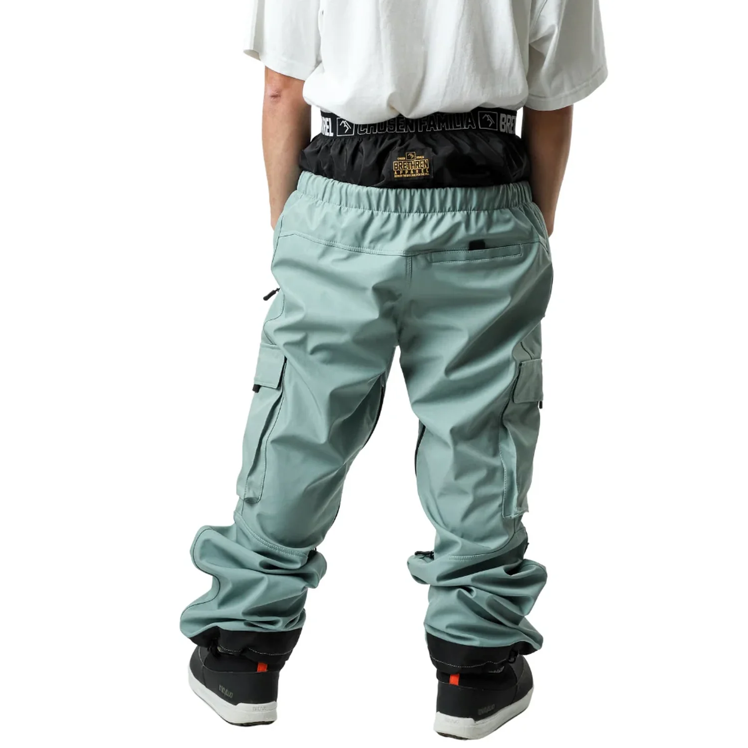 Cargo-Hose, Mintgrün, Seitentaschen, elastischer Bund, Outdoorhose